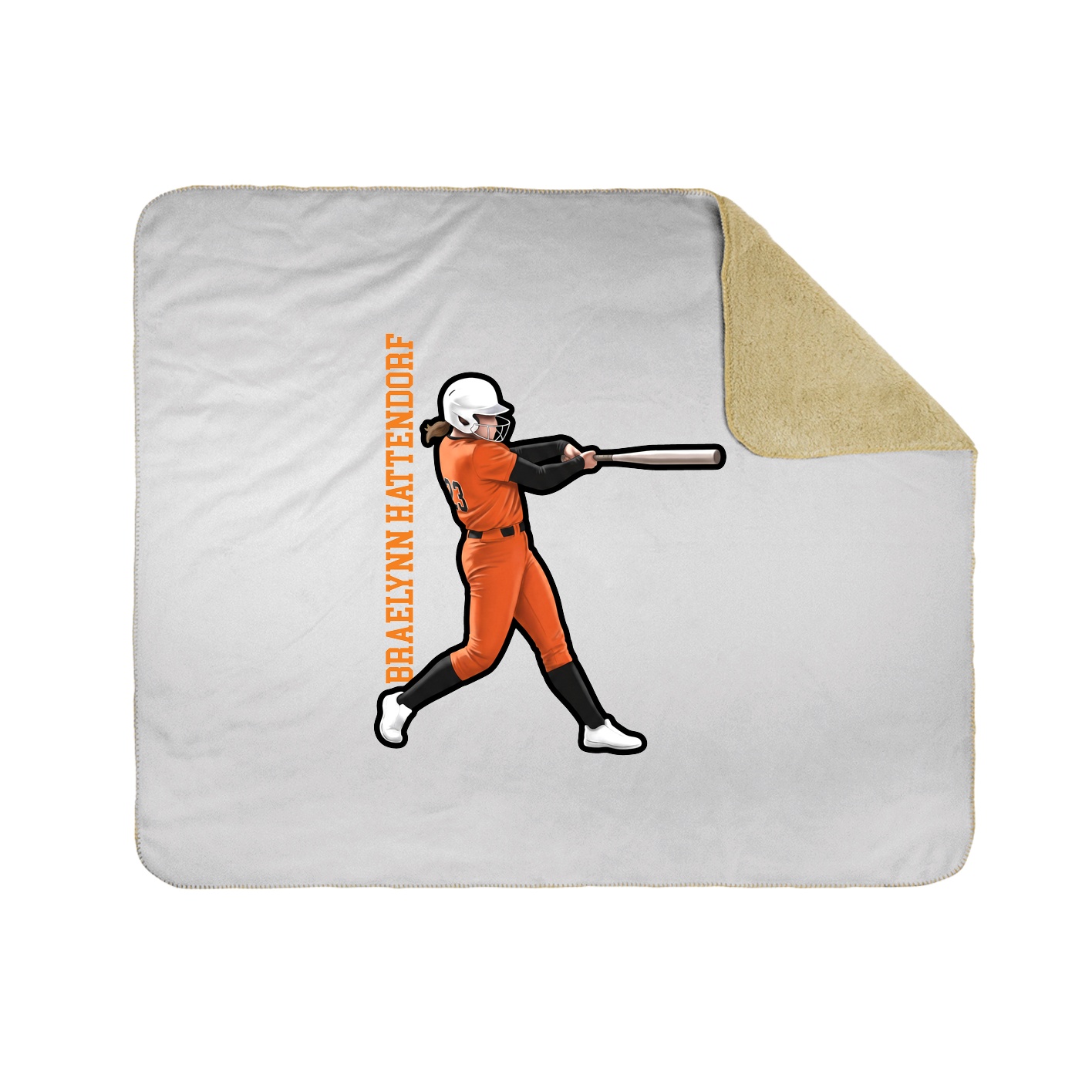 Throw Blanket — Name Vertical in White