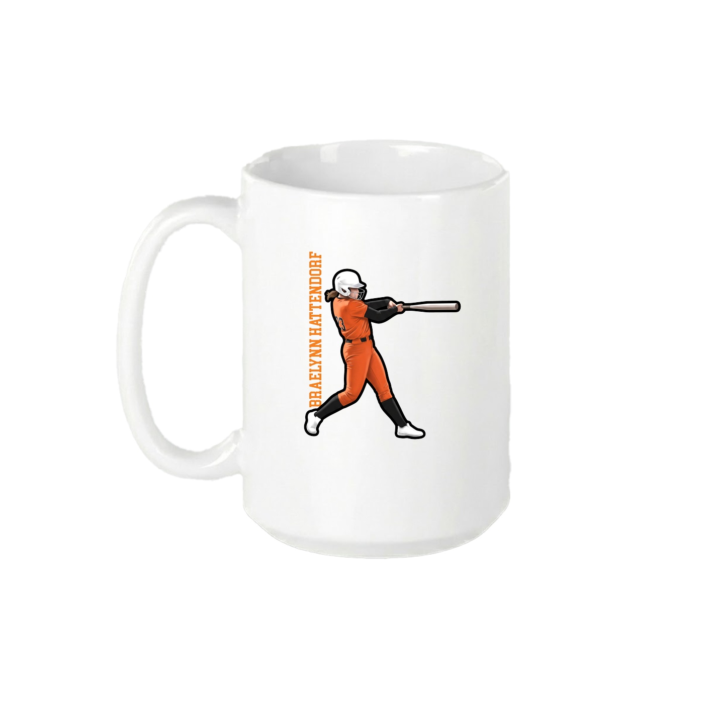 15oz Coffee Mug — Name Vertical in White