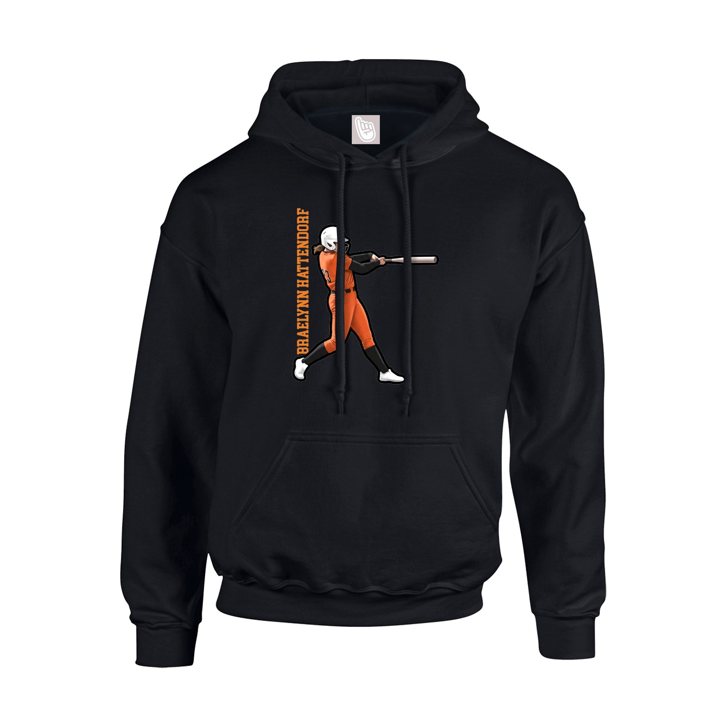 Hoodie — Name Vertical in Black