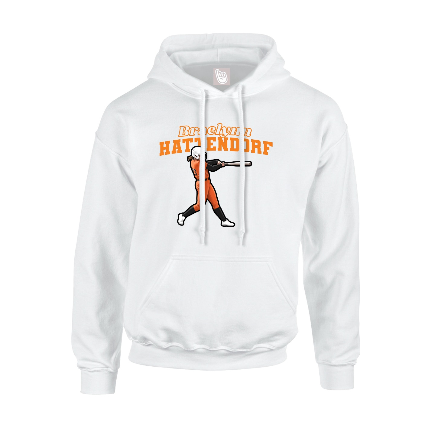 Youth Hoodie — Name Arch in White
