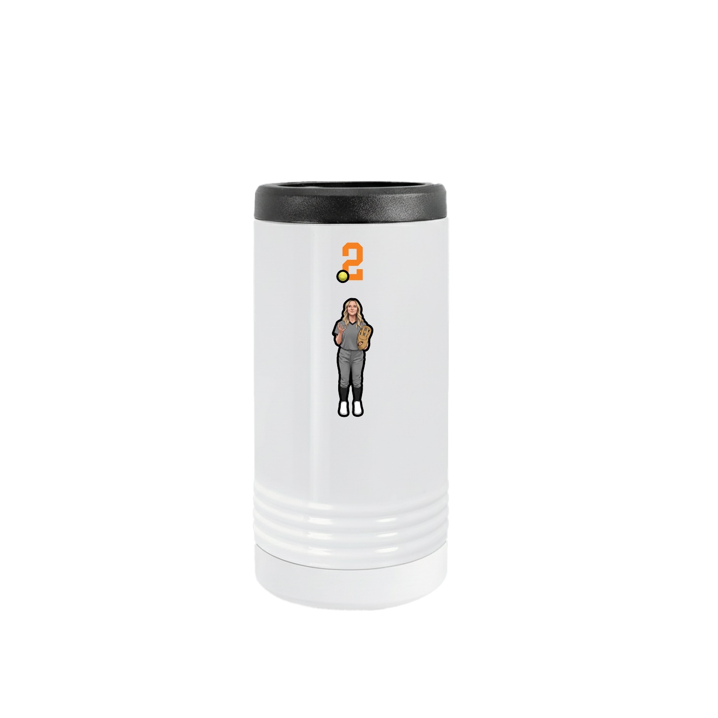 Slim Beverage Holder — Number Top in White