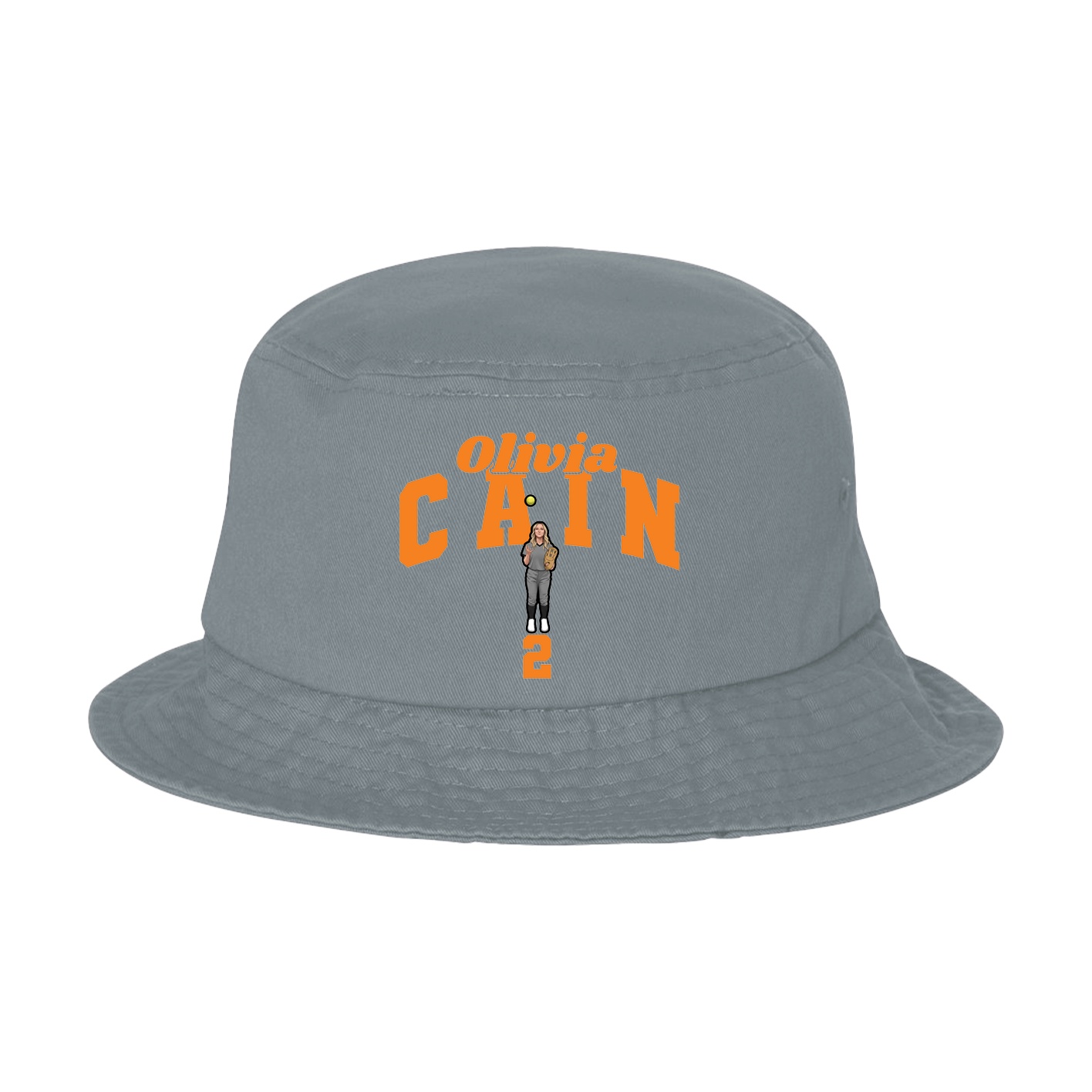 Bucket Cap — Signature Arch in Grey