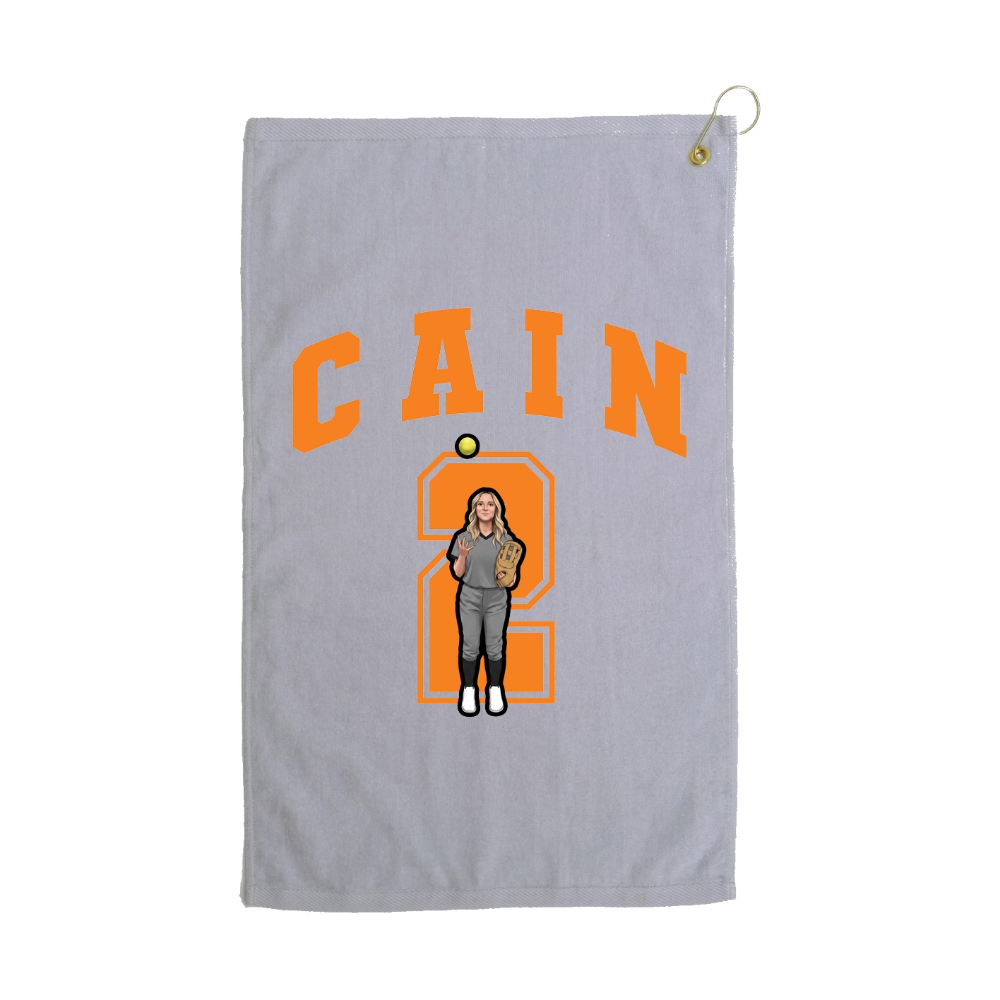 Golf Towel — Number in Grey