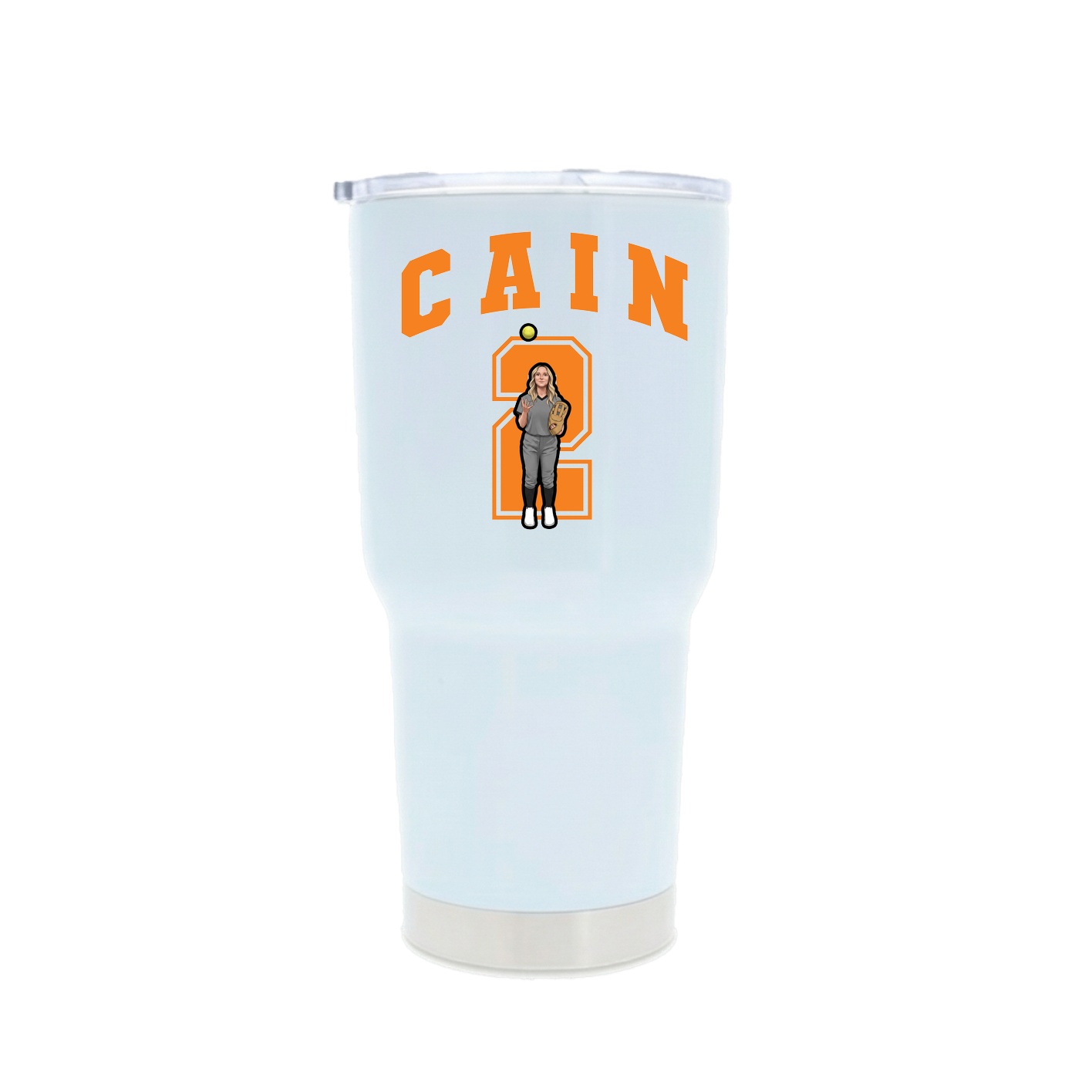 30oz Stainless Steel Tumbler — Number in White
