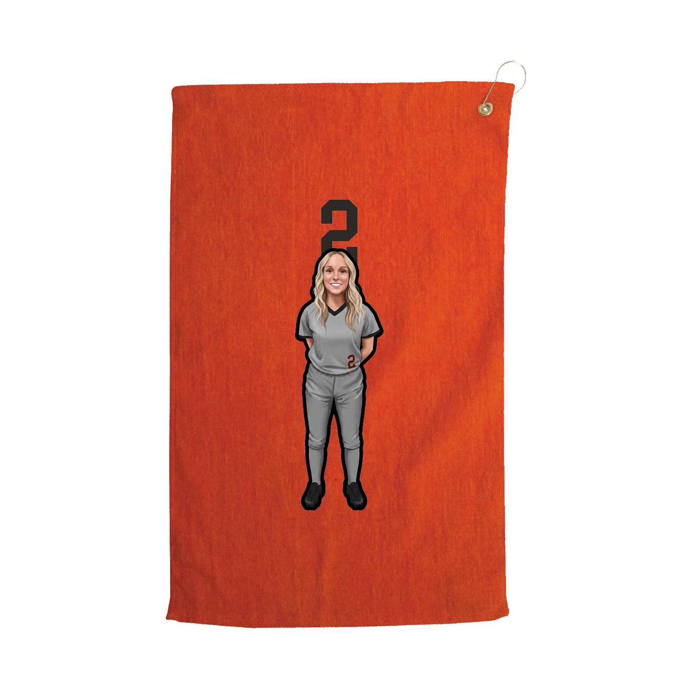 Golf Towel — Number Top in Orange