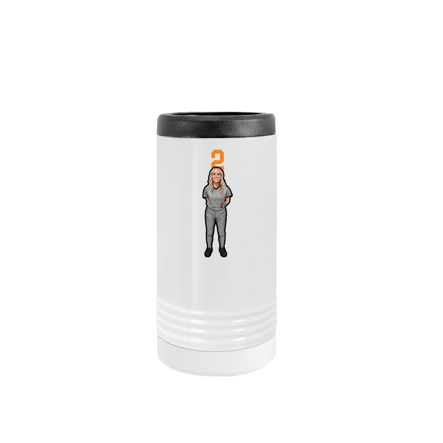 Slim Beverage Holder — Number Top in White