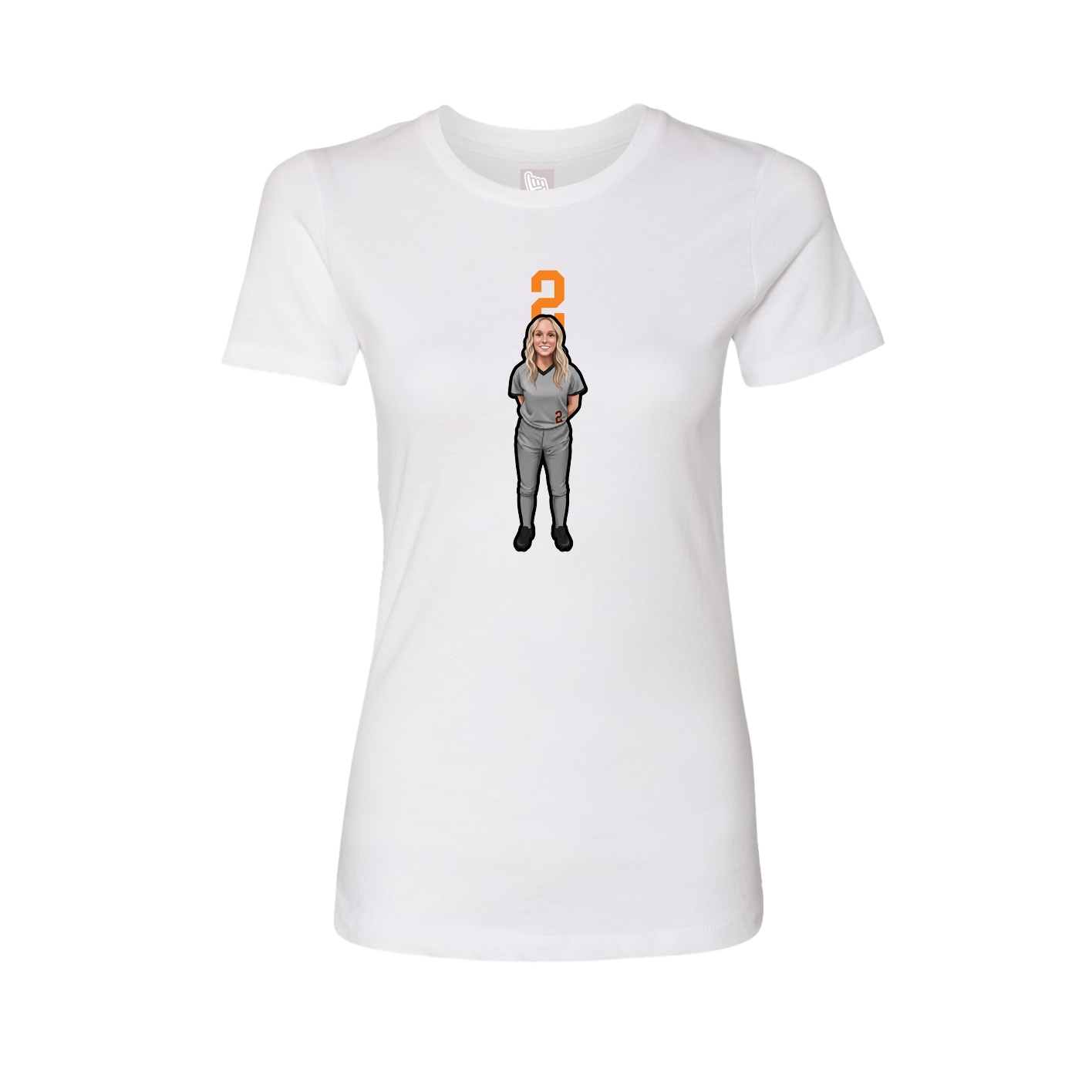 Fitted Women's Tee — Number Top in White