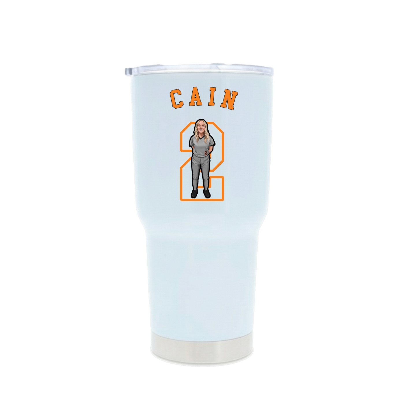 30oz Stainless Steel Tumbler — Shirsey Arch in White