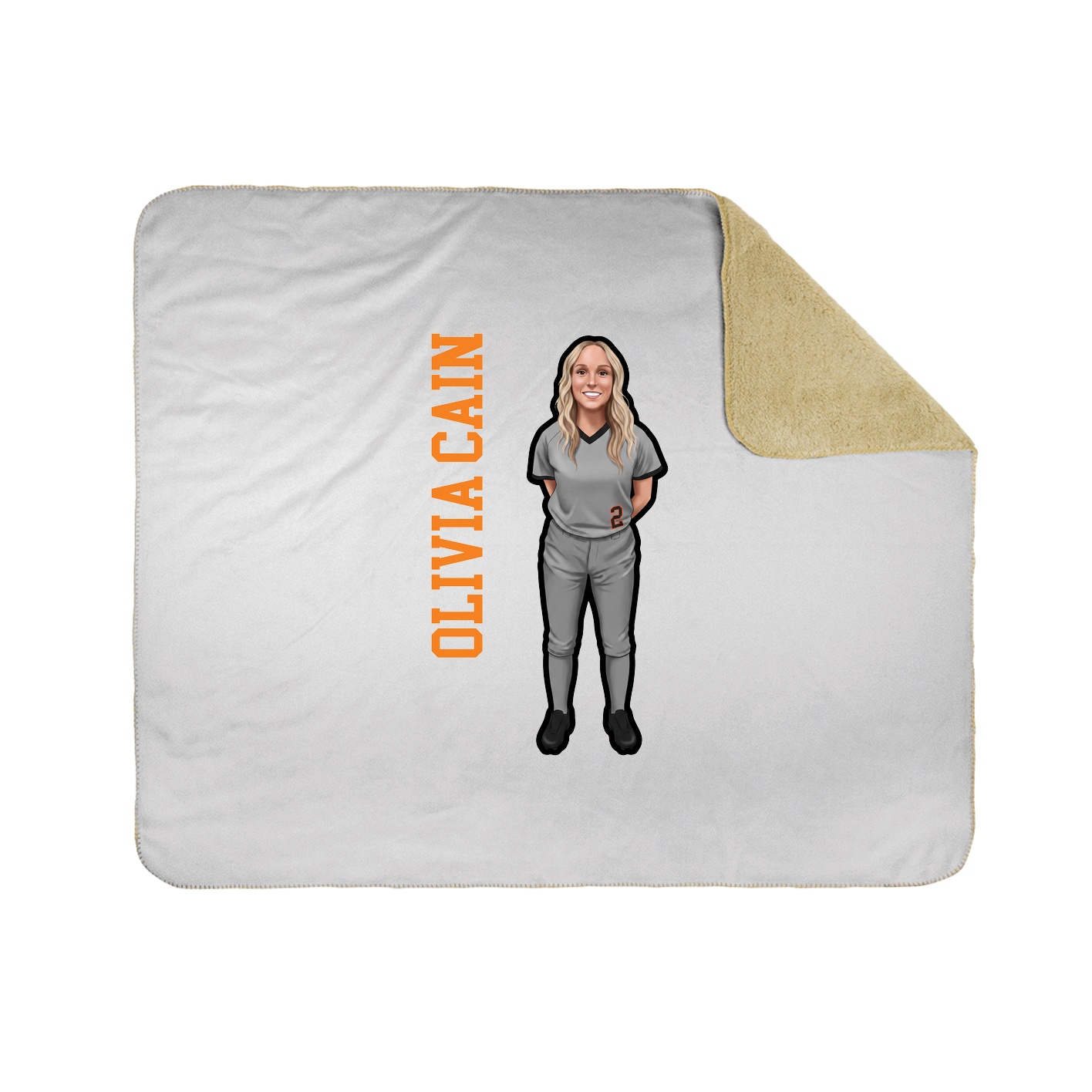 Throw Blanket — Name Vertical in White