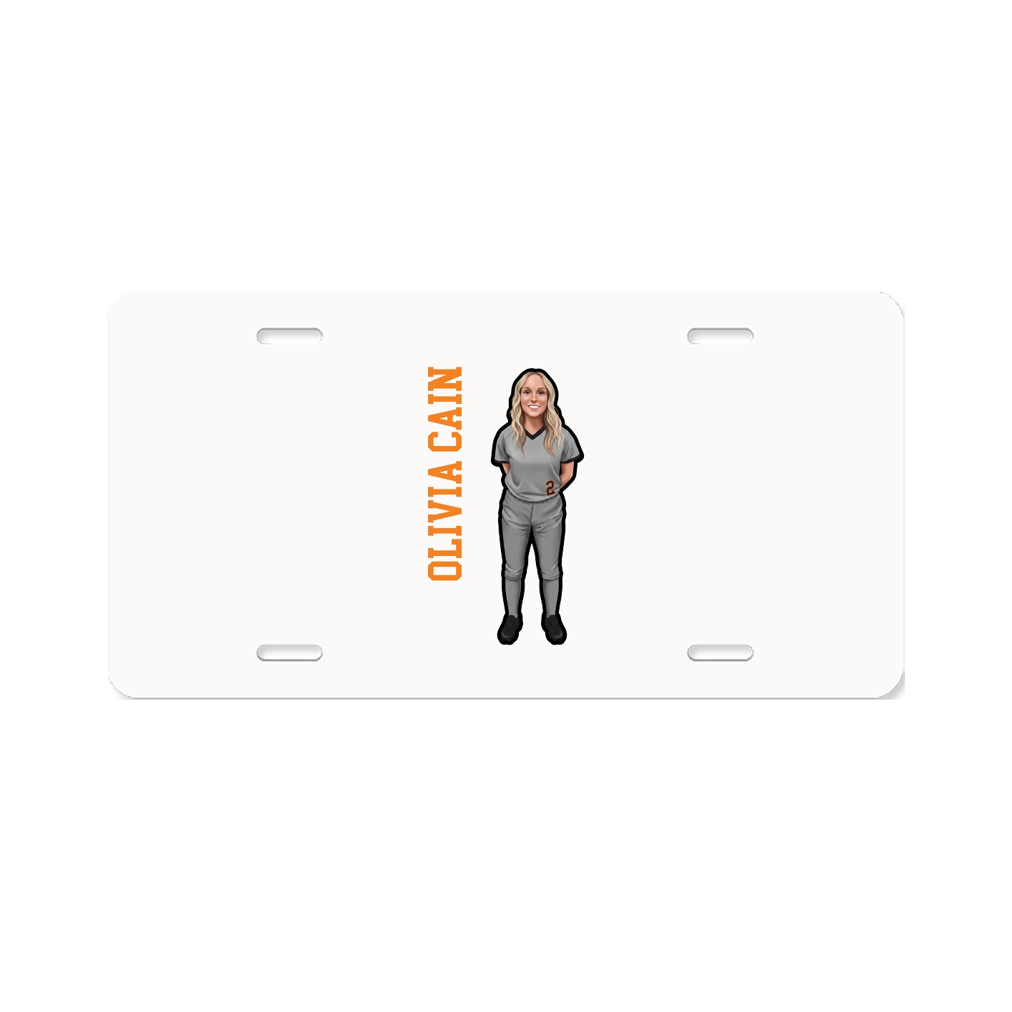 License Plate — Name Vertical in Classic