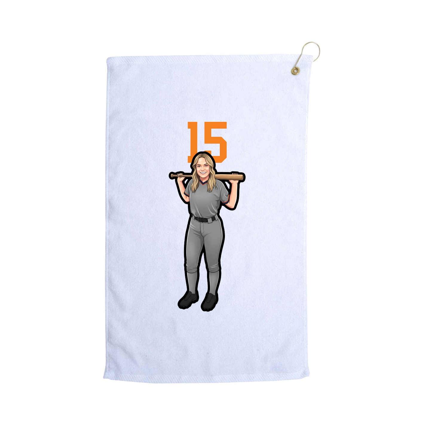 Golf Towel — Number Top in White