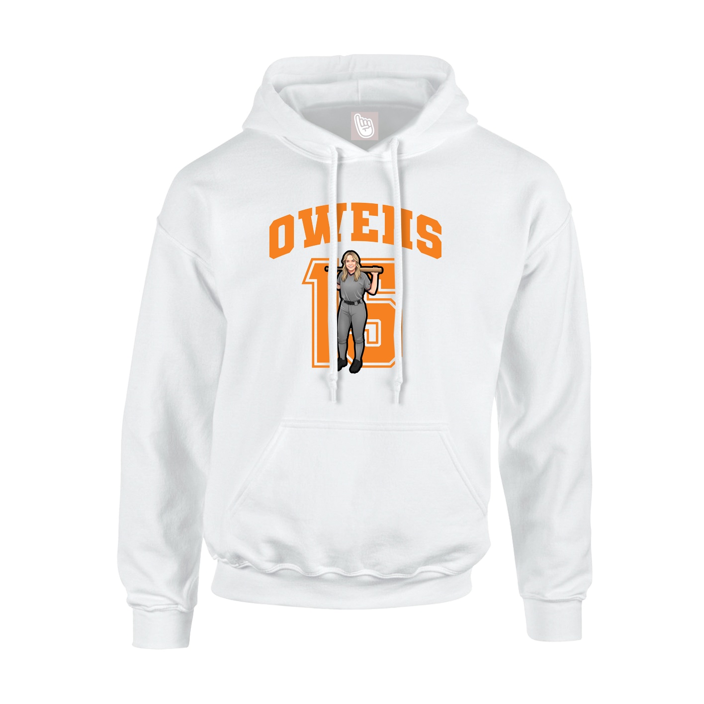 Hoodie — Number in White