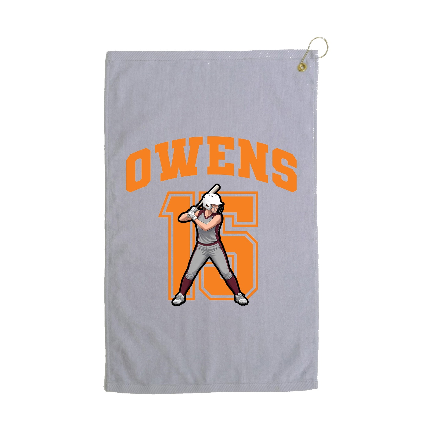 Golf Towel — Number in Grey