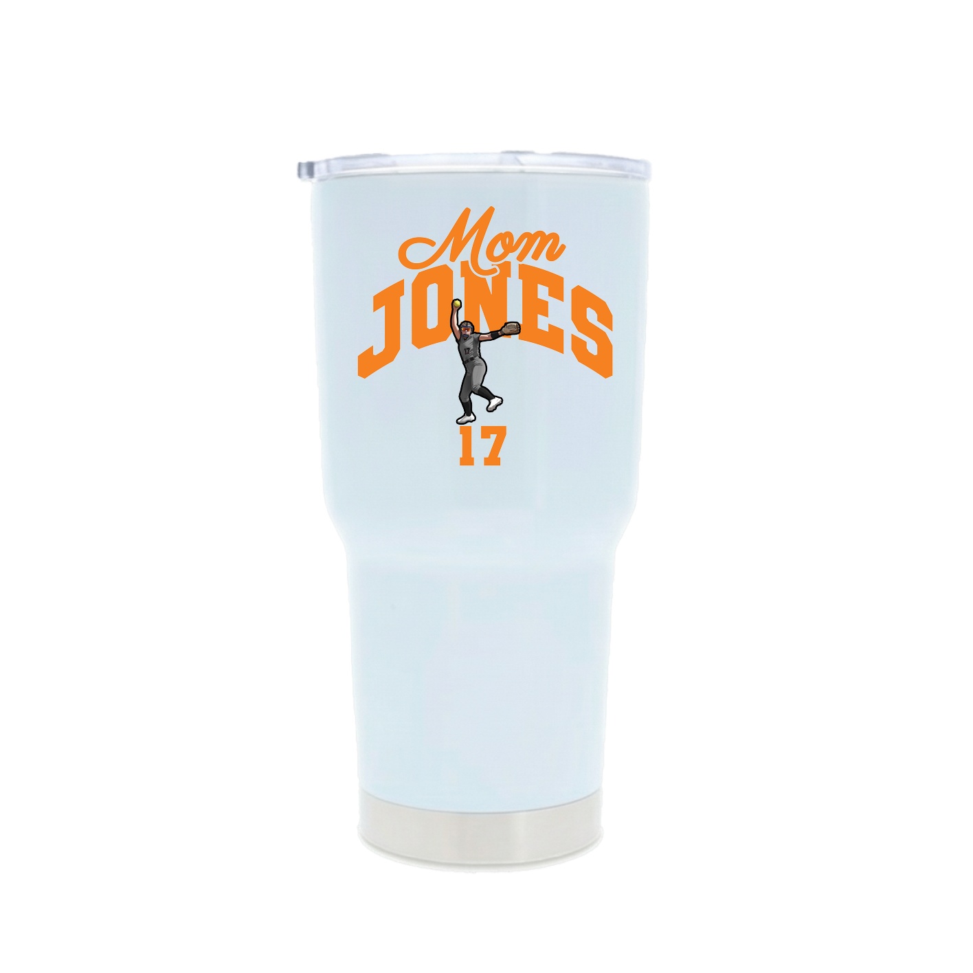 30oz Stainless Steel Tumbler — Mothers Day Arch in White