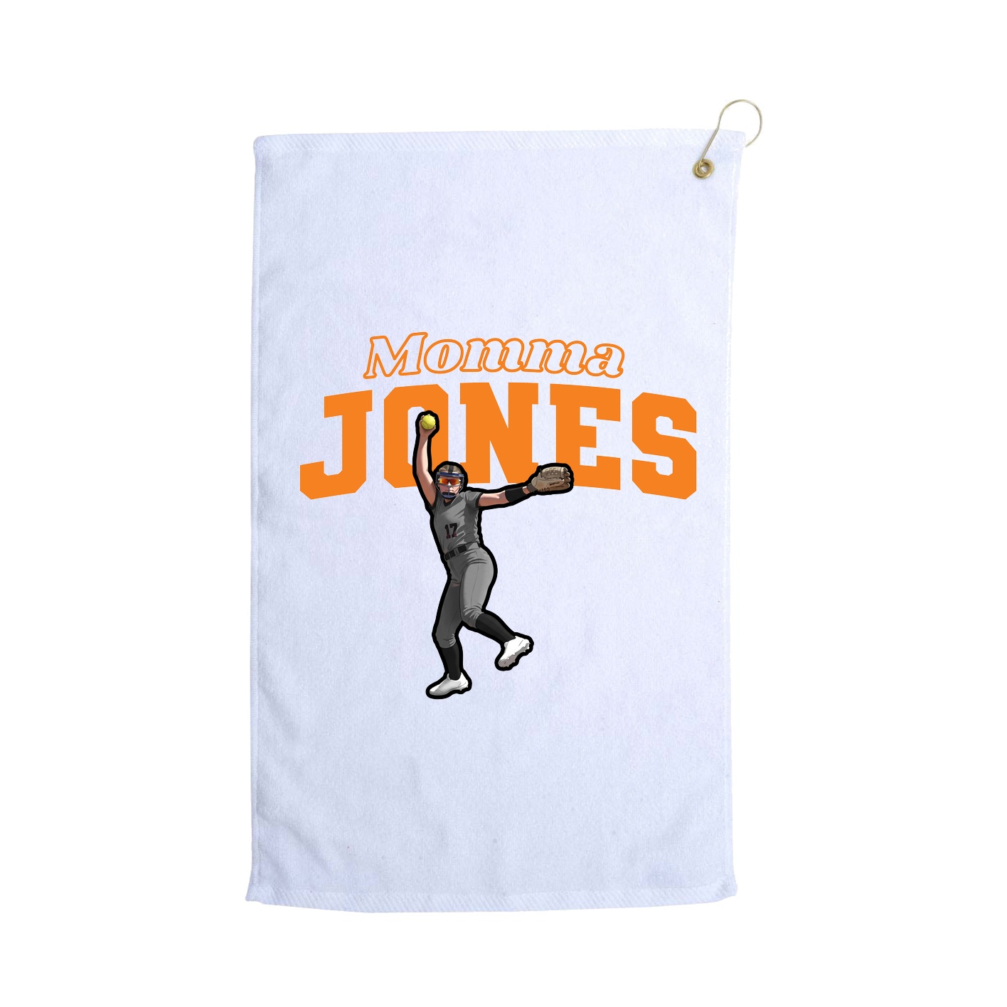 Golf Towel — Mothers Day Block in White