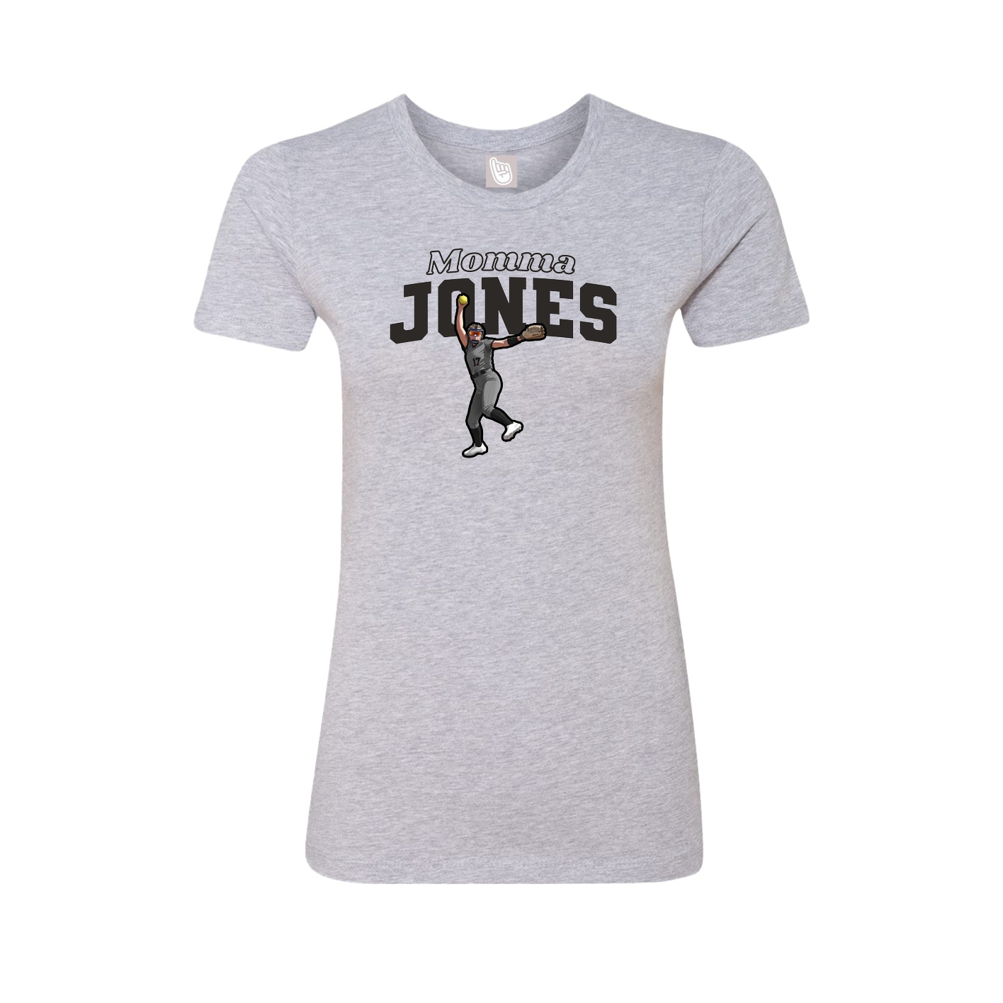 Womens Tee — Mothers Day Block in Grey