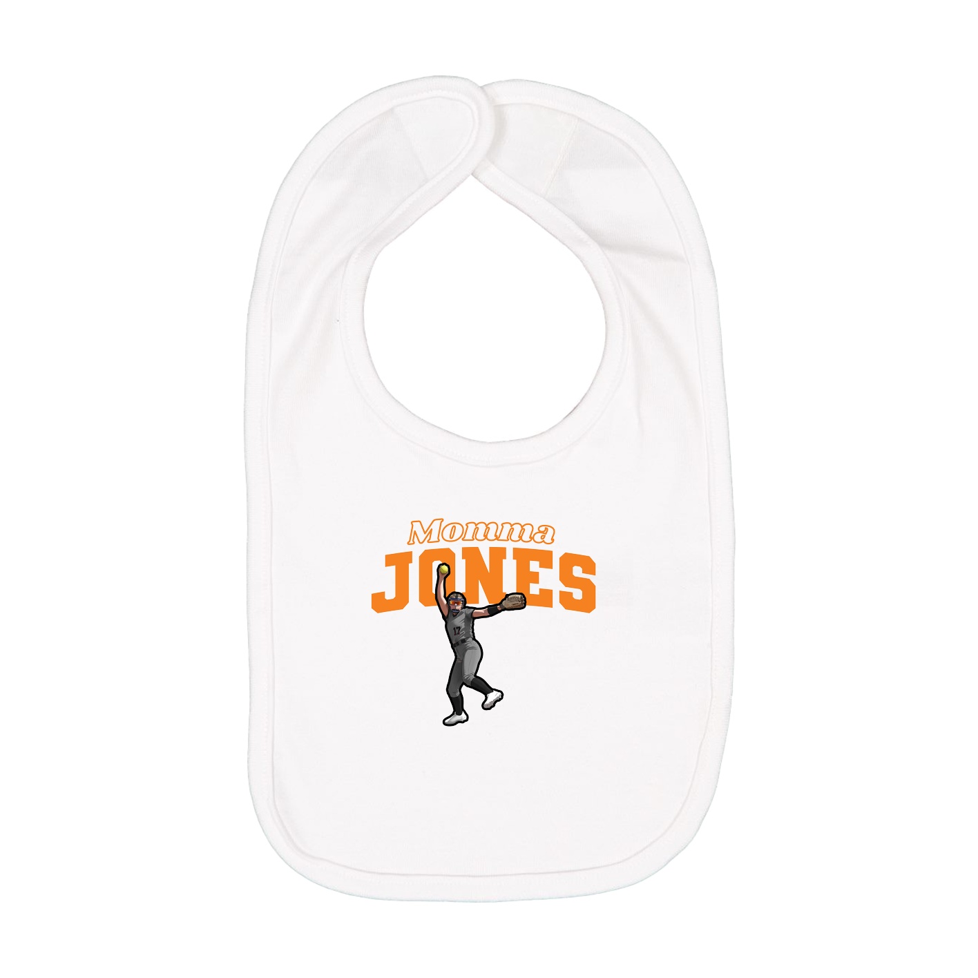Infant Bib — Mothers Day Block in White