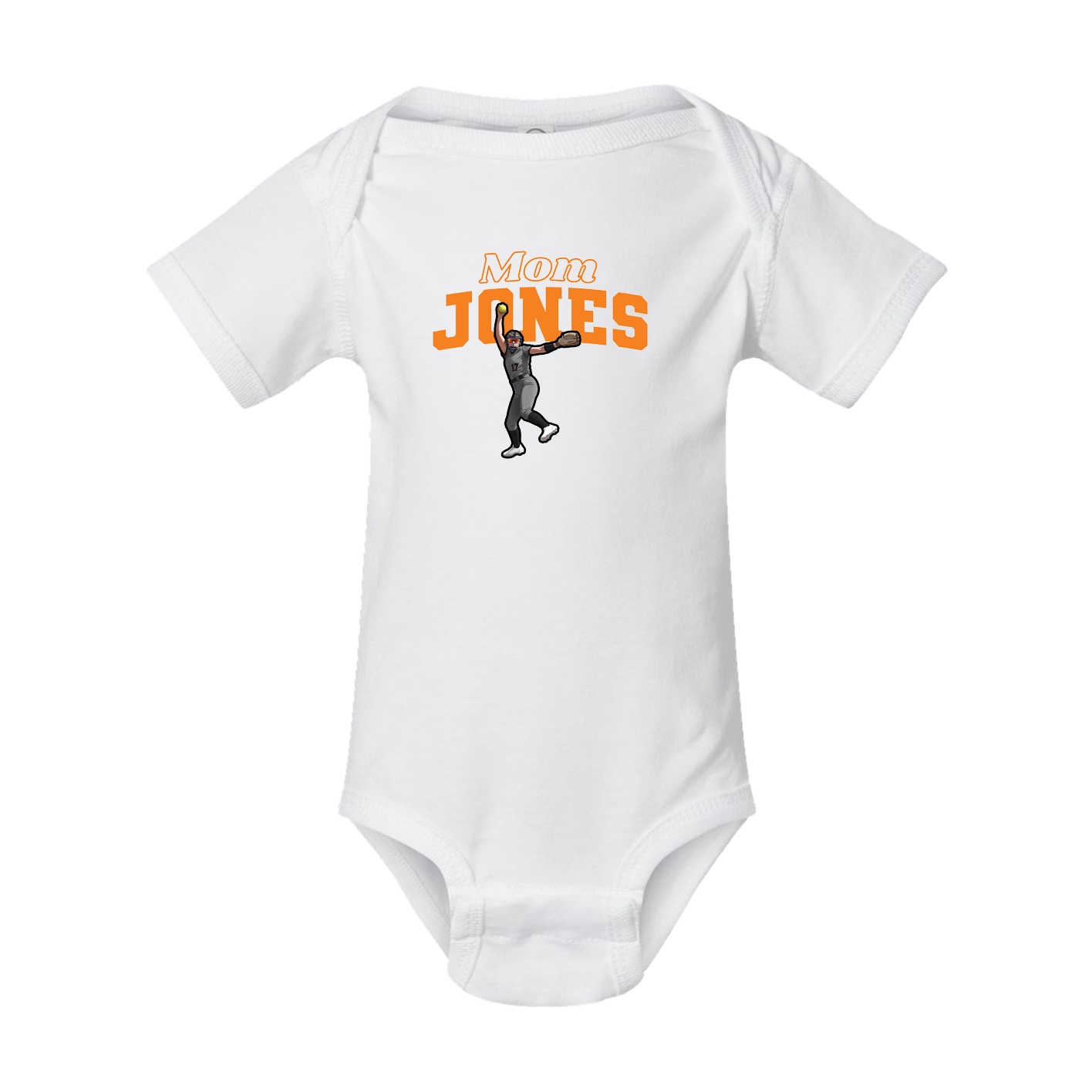 Baby Onesie — Mothers Day Block in White