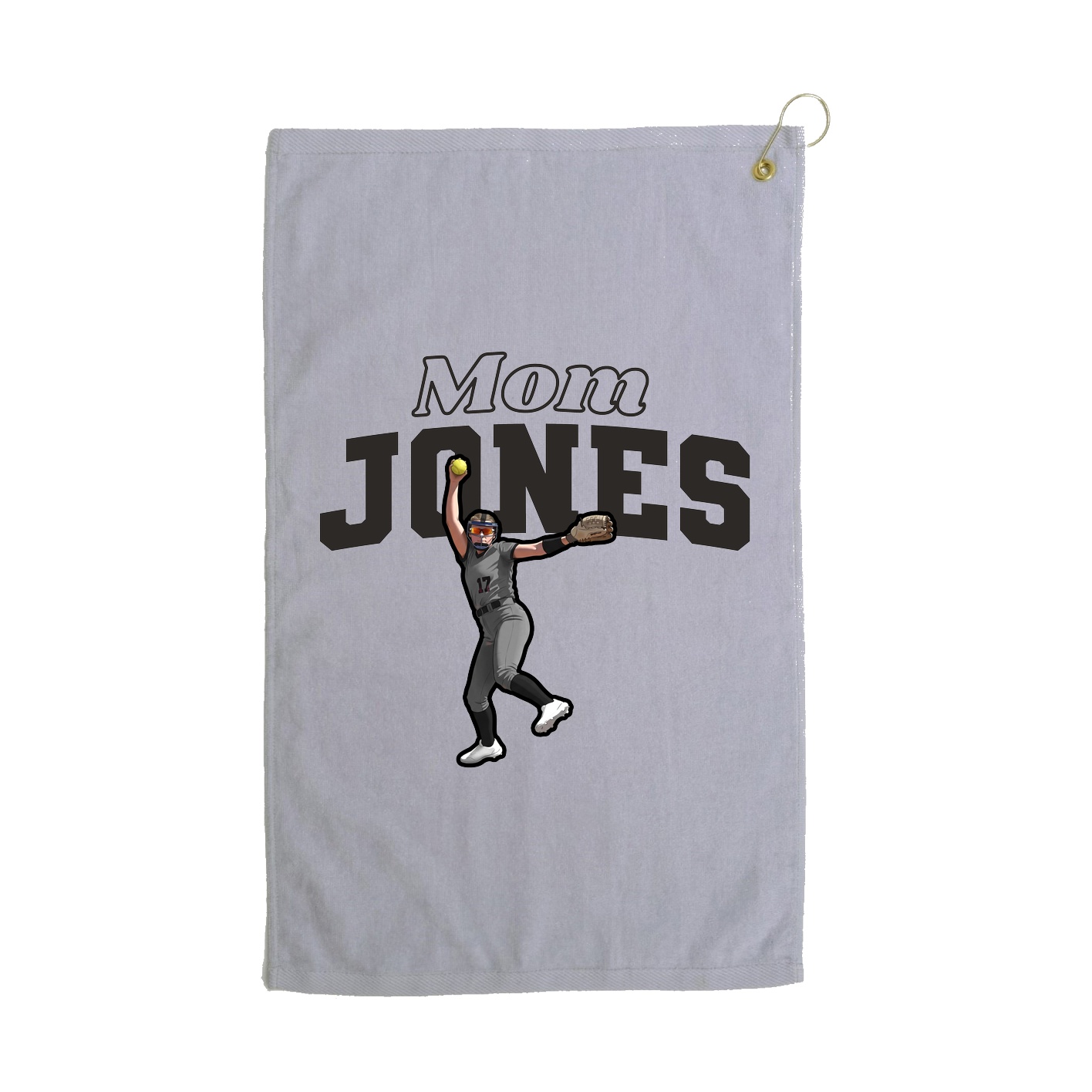 Golf Towel — Mothers Day Block in Grey