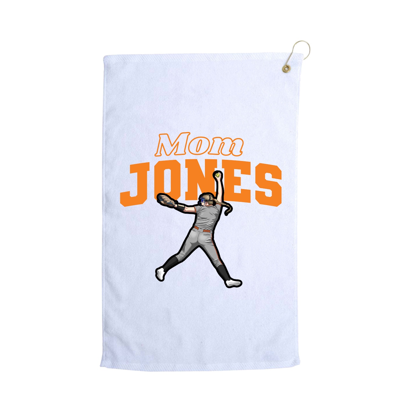Golf Towel — Mothers Day Block in White
