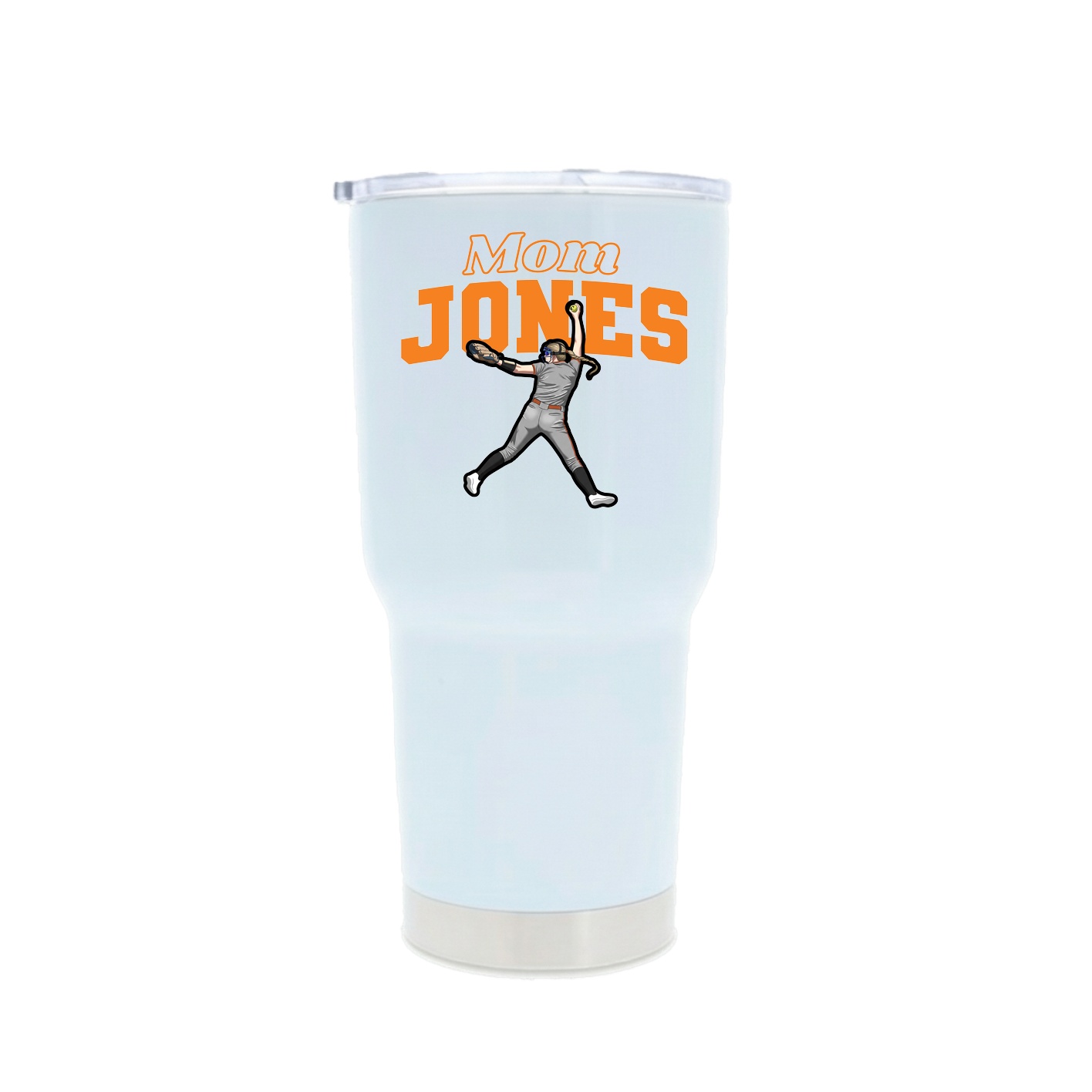 30oz Stainless Steel Tumbler — Mothers Day Block in White