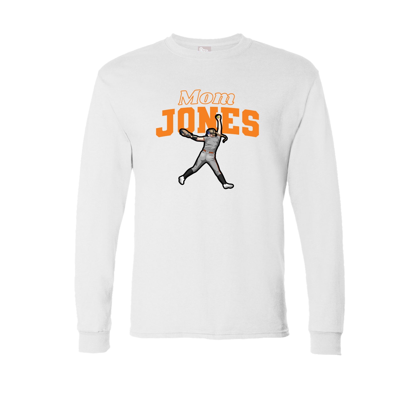 Long Sleeve Tee — Mothers Day Block in White