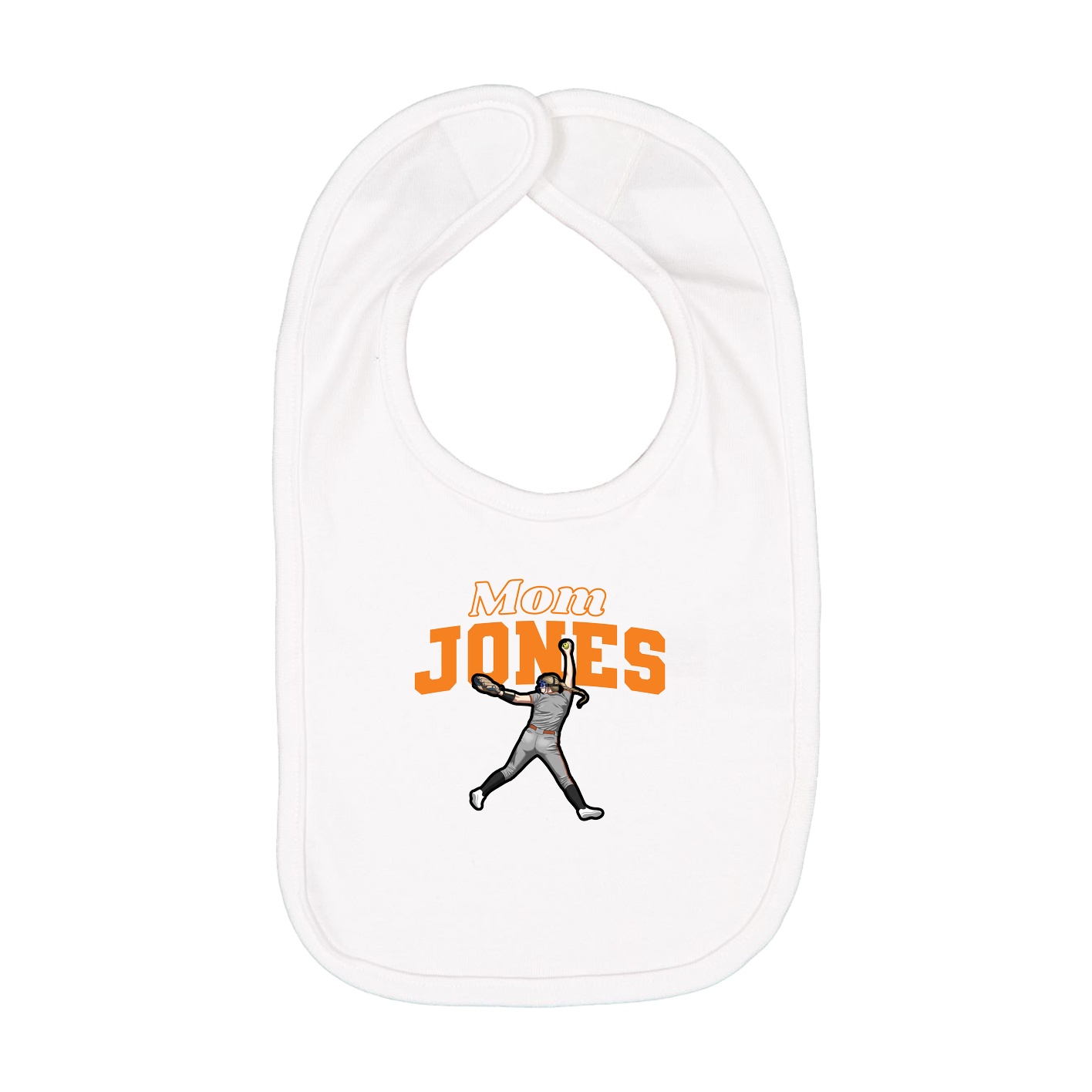 Infant Bib — Mothers Day Block in White