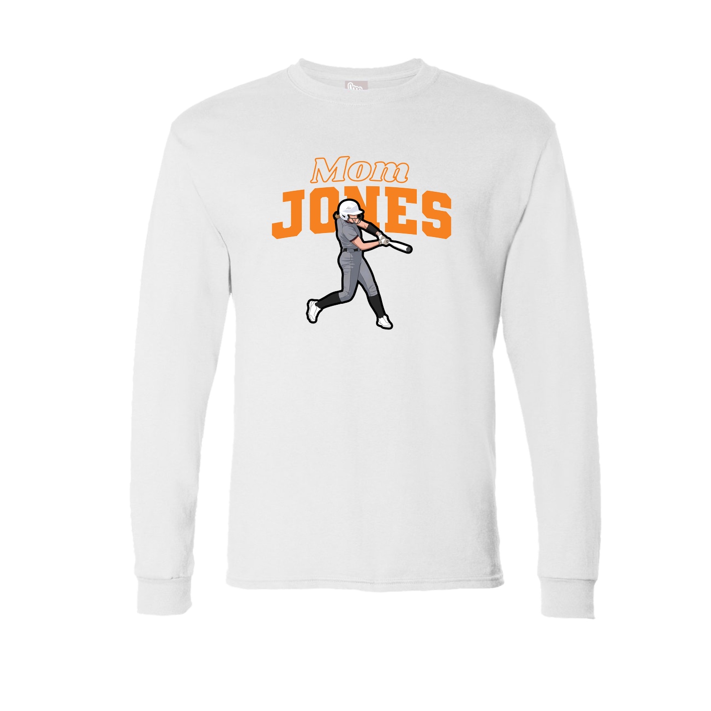 Long Sleeve Tee — Mothers Day Block in White