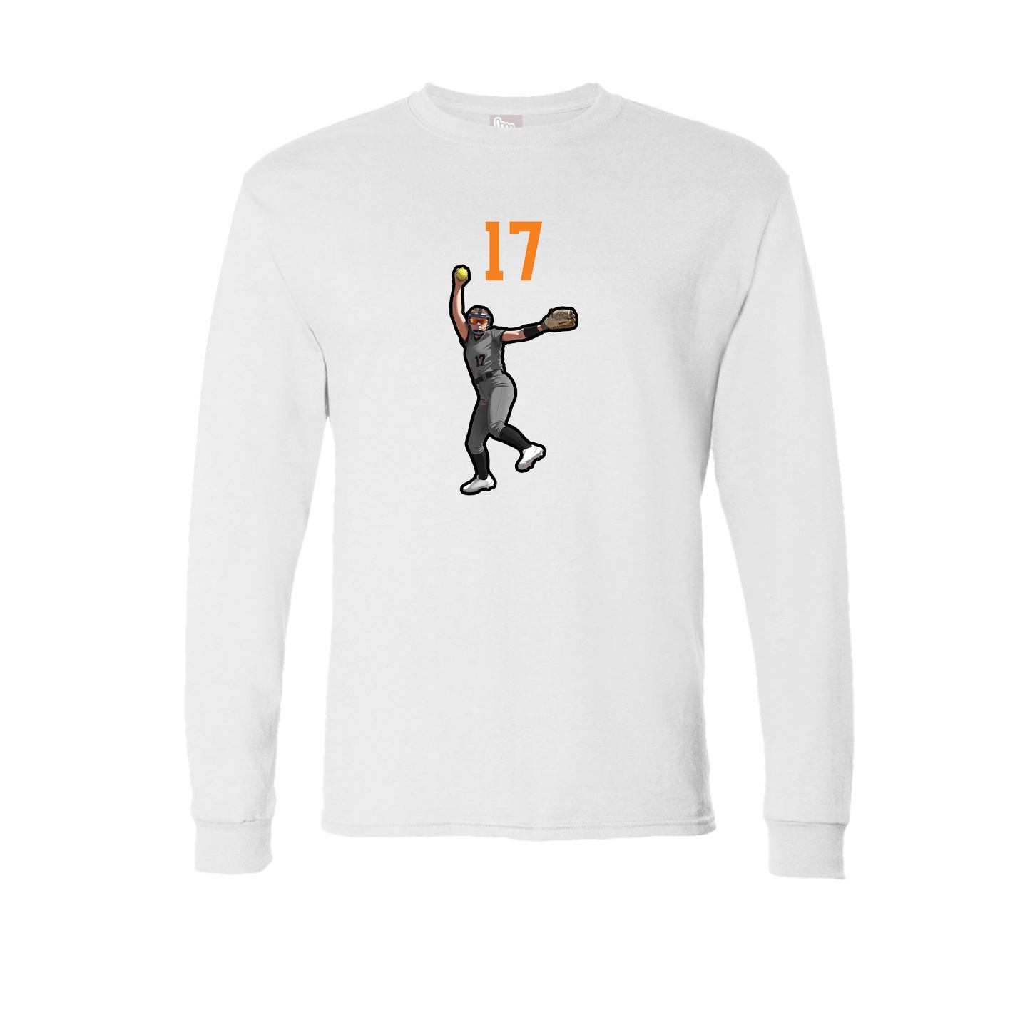 Long Sleeve Tee — Number Top in White