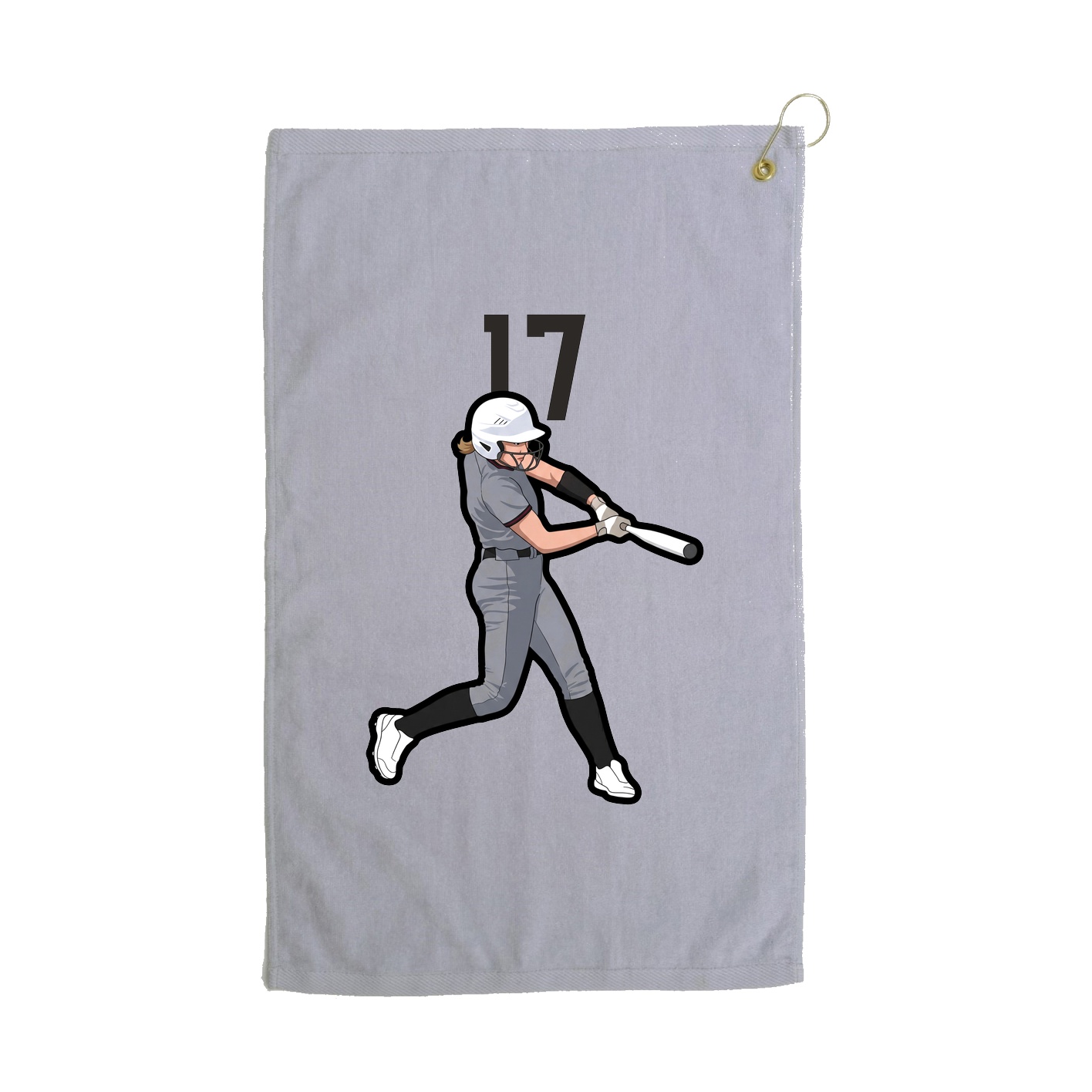 Golf Towel — Number Top in Grey