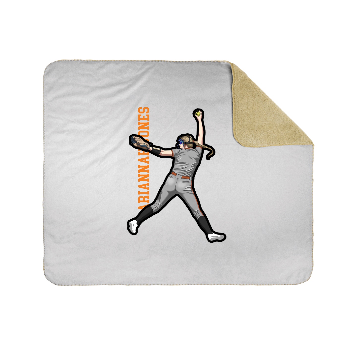 Throw Blanket — Name Vertical in White
