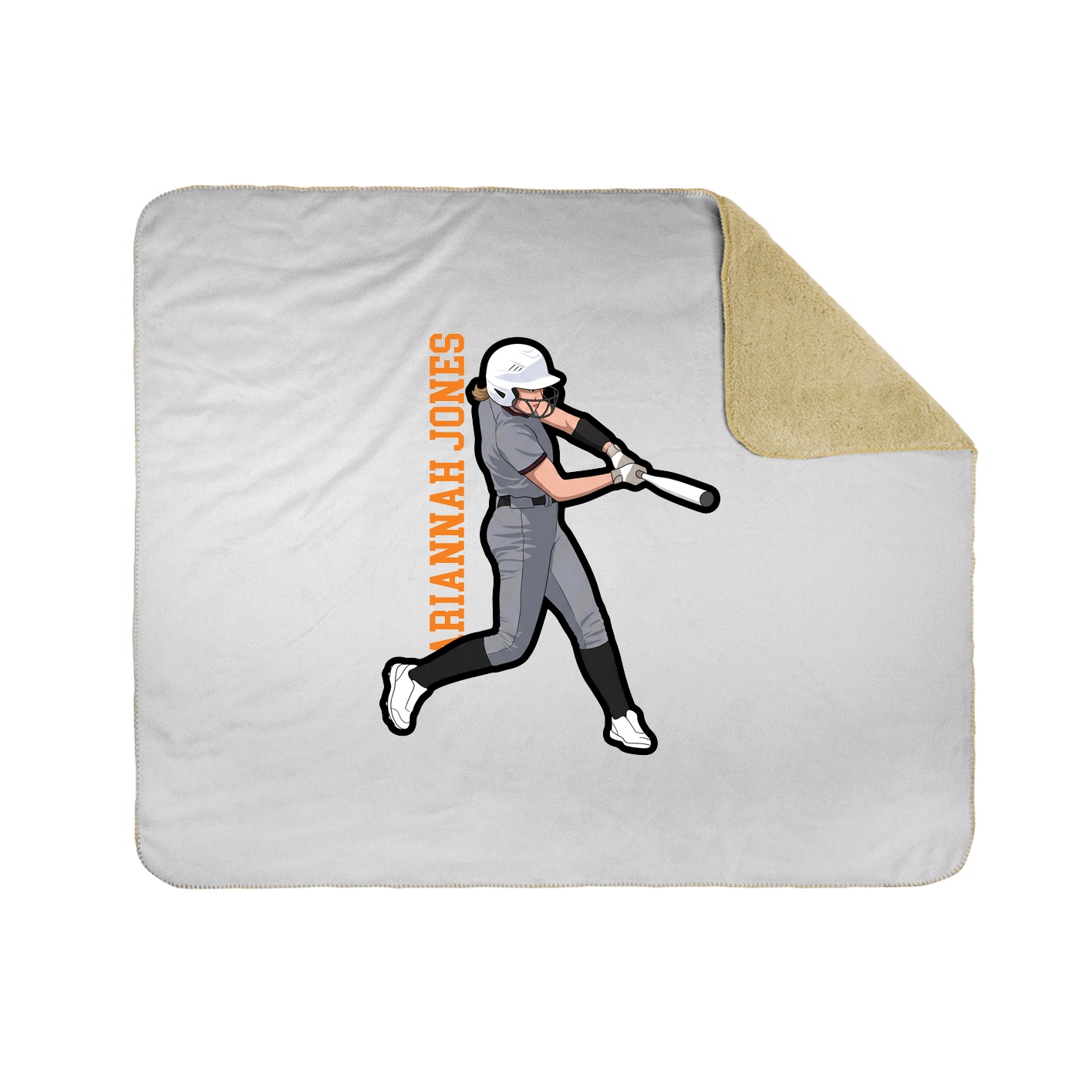 Throw Blanket — Name Vertical in White