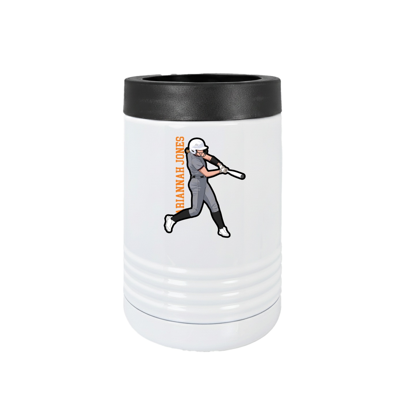 Beverage Holder — Name Vertical in White