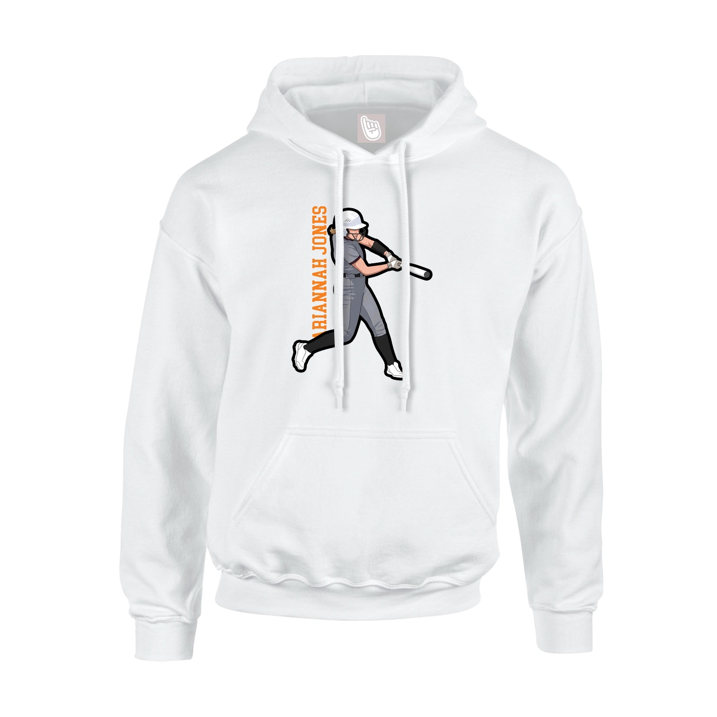 Youth Hoodie — Name Vertical in White