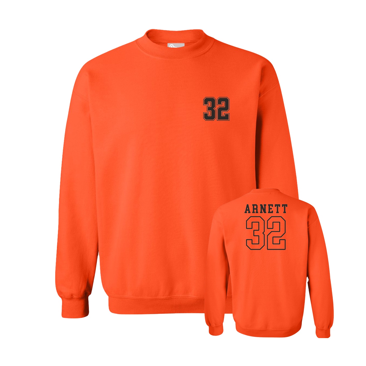 Fleece Crew — Chest Back in Orange