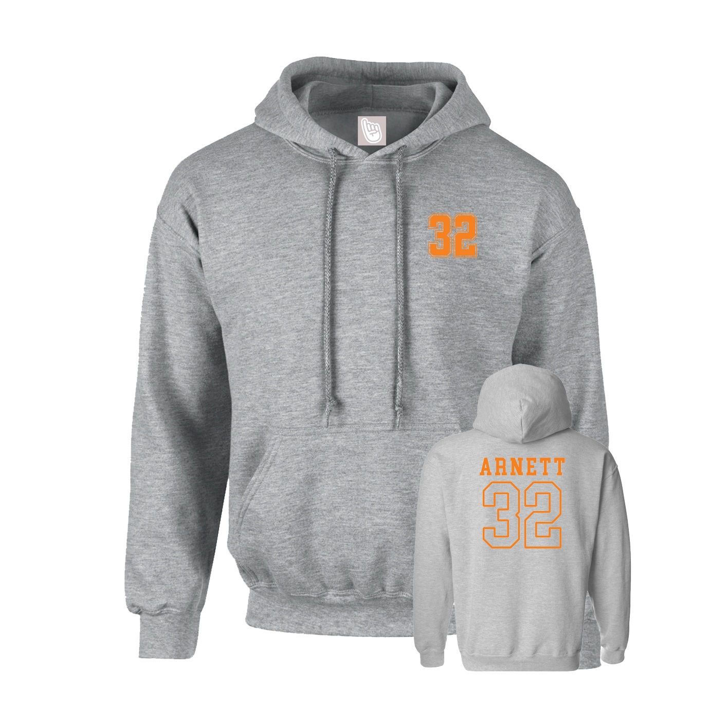 Youth Hoodie — Chest Back in Grey