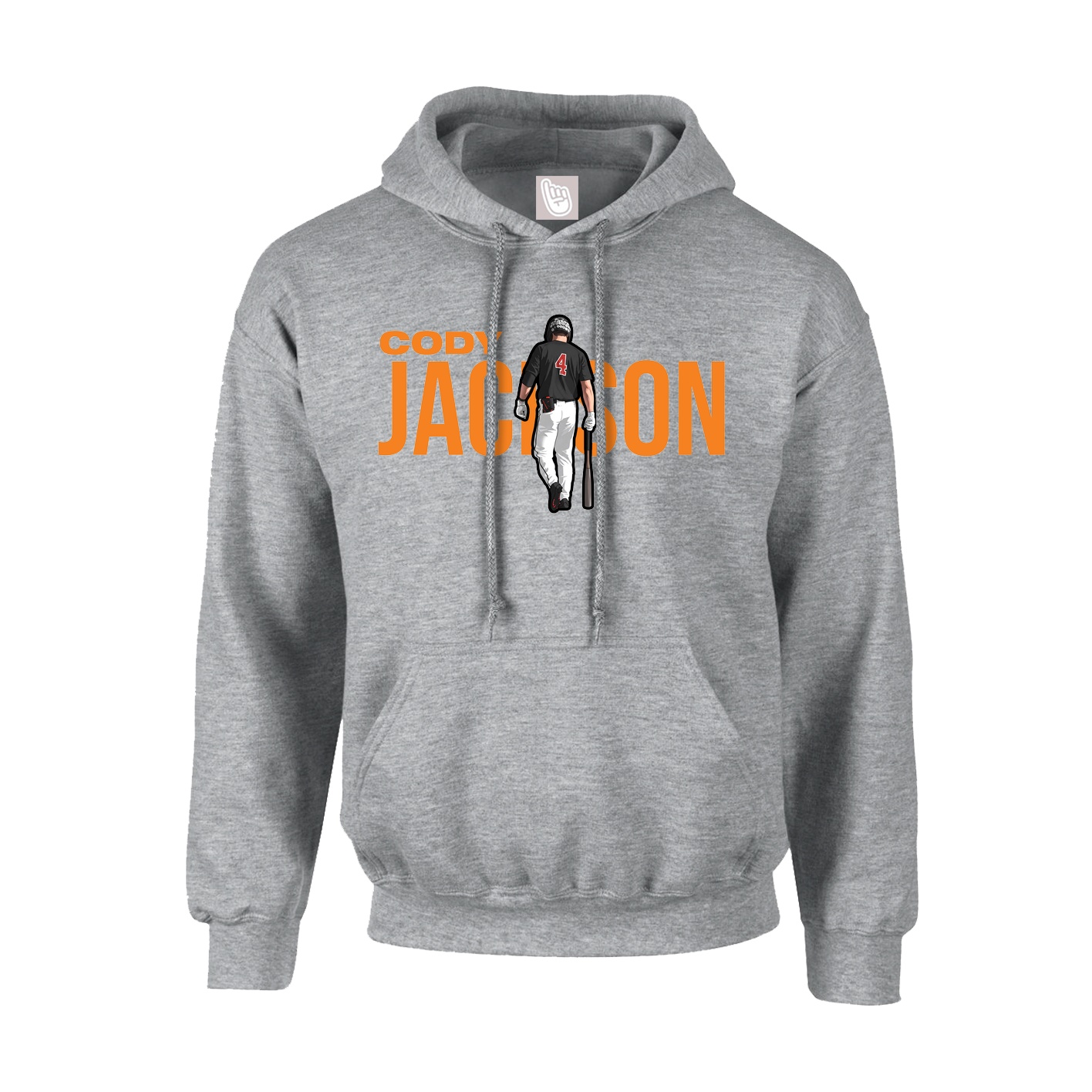 Hoodie — Player Name in Grey