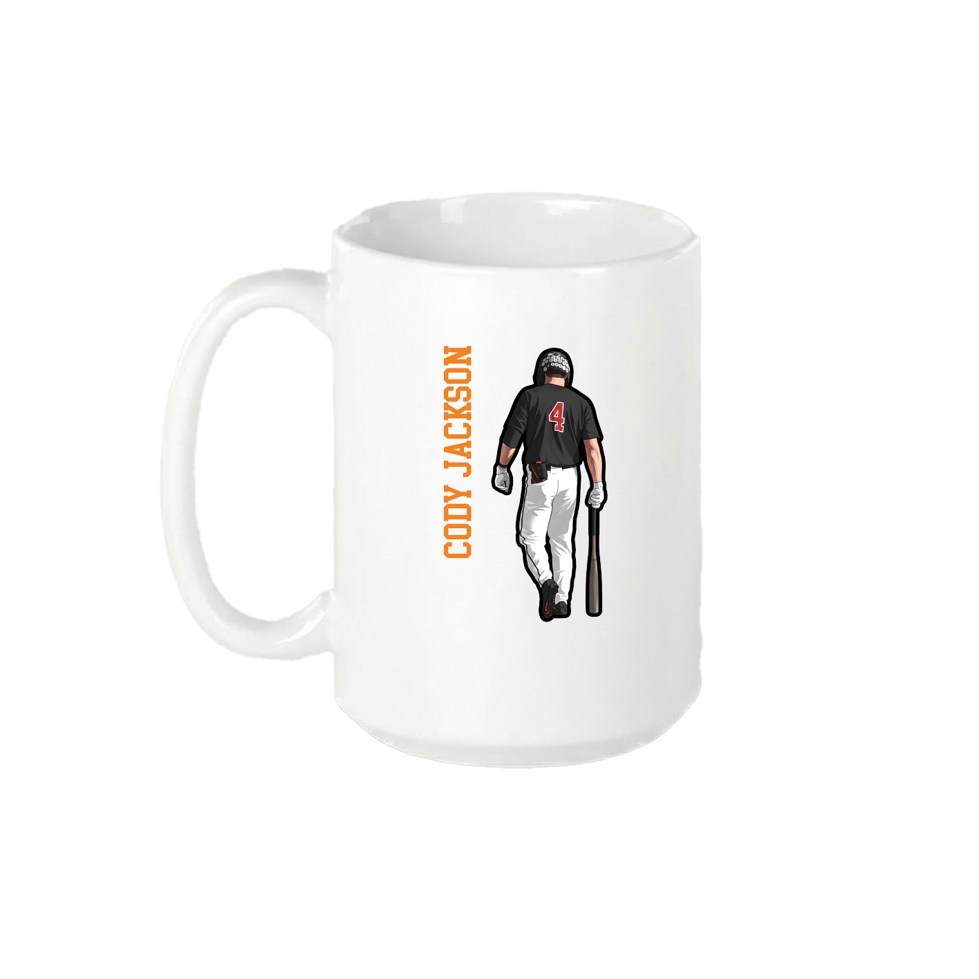 15oz Coffee Mug — Name Vertical in White