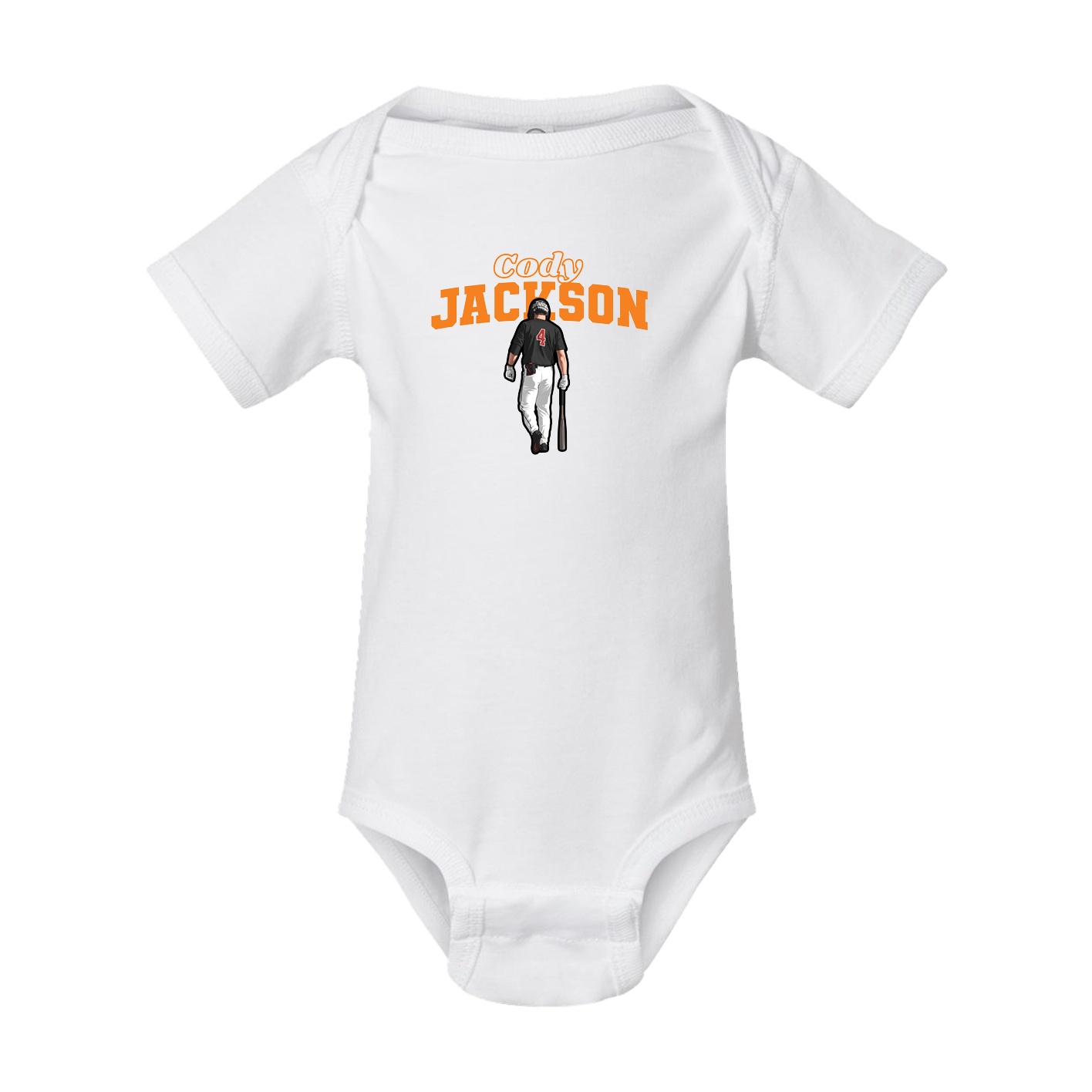 Baby Onesie — Name Arch in White