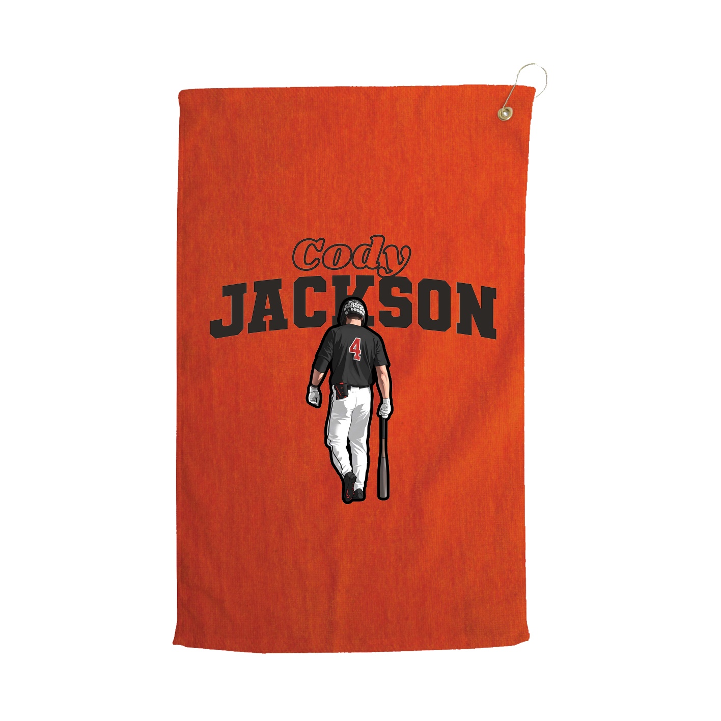 Golf Towel — Name Arch in Orange