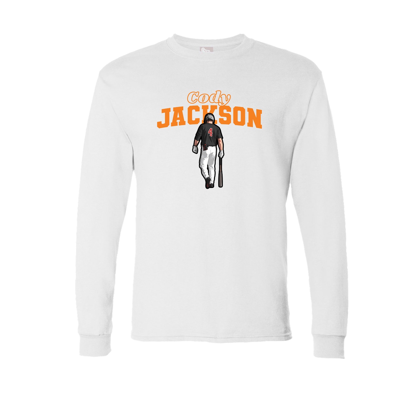 Long Sleeve Tee — Name Arch in White