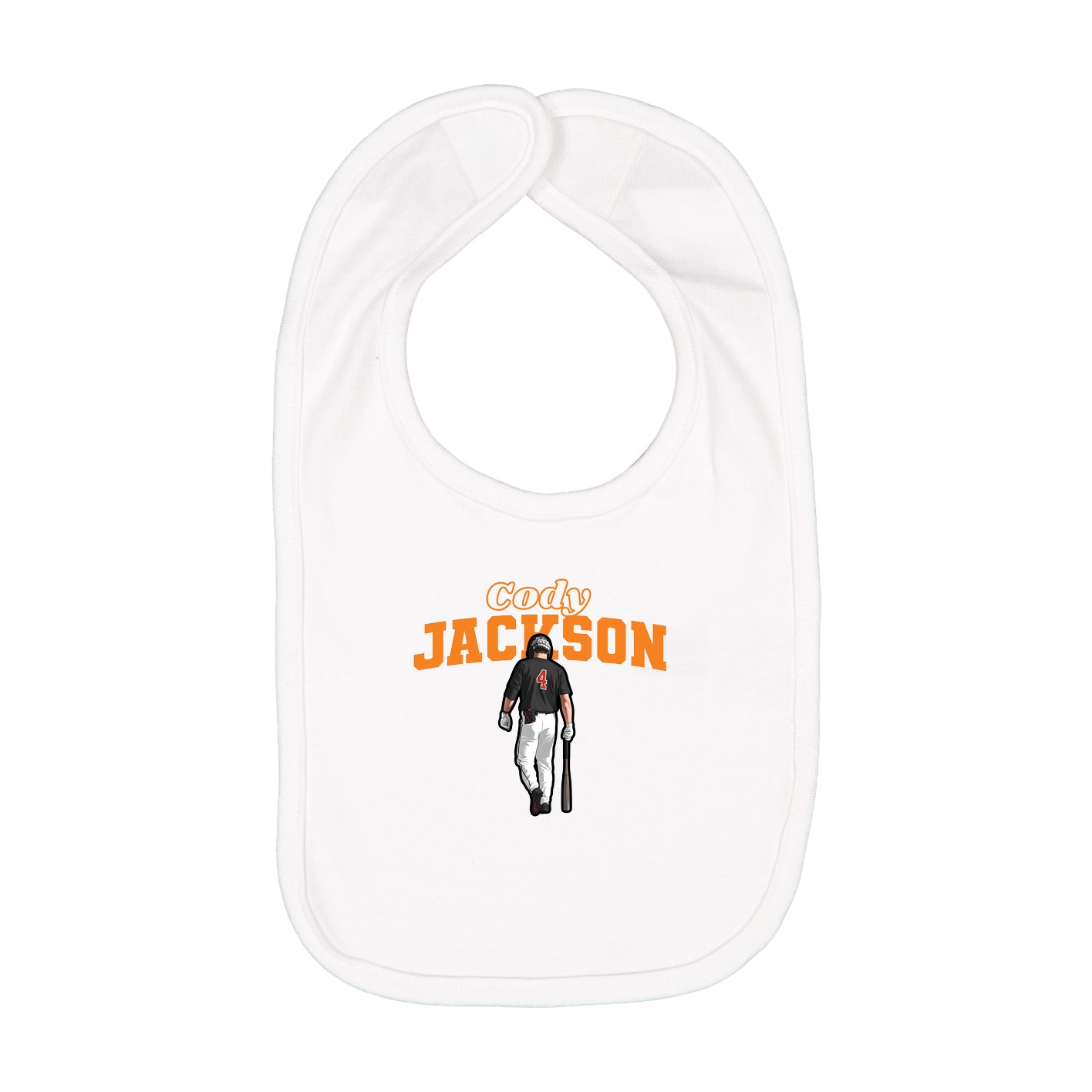 Infant Bib — Name Arch in White