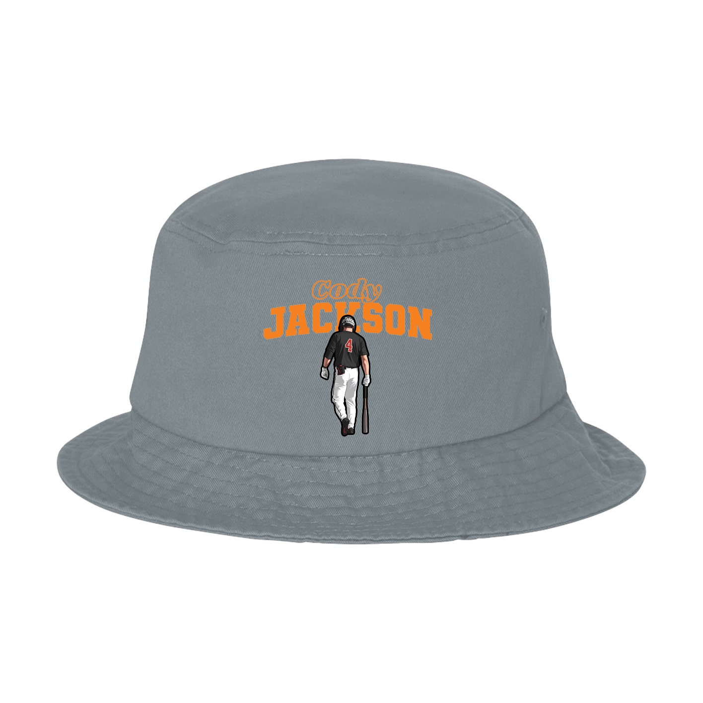 Bucket Cap — Name Arch in Grey