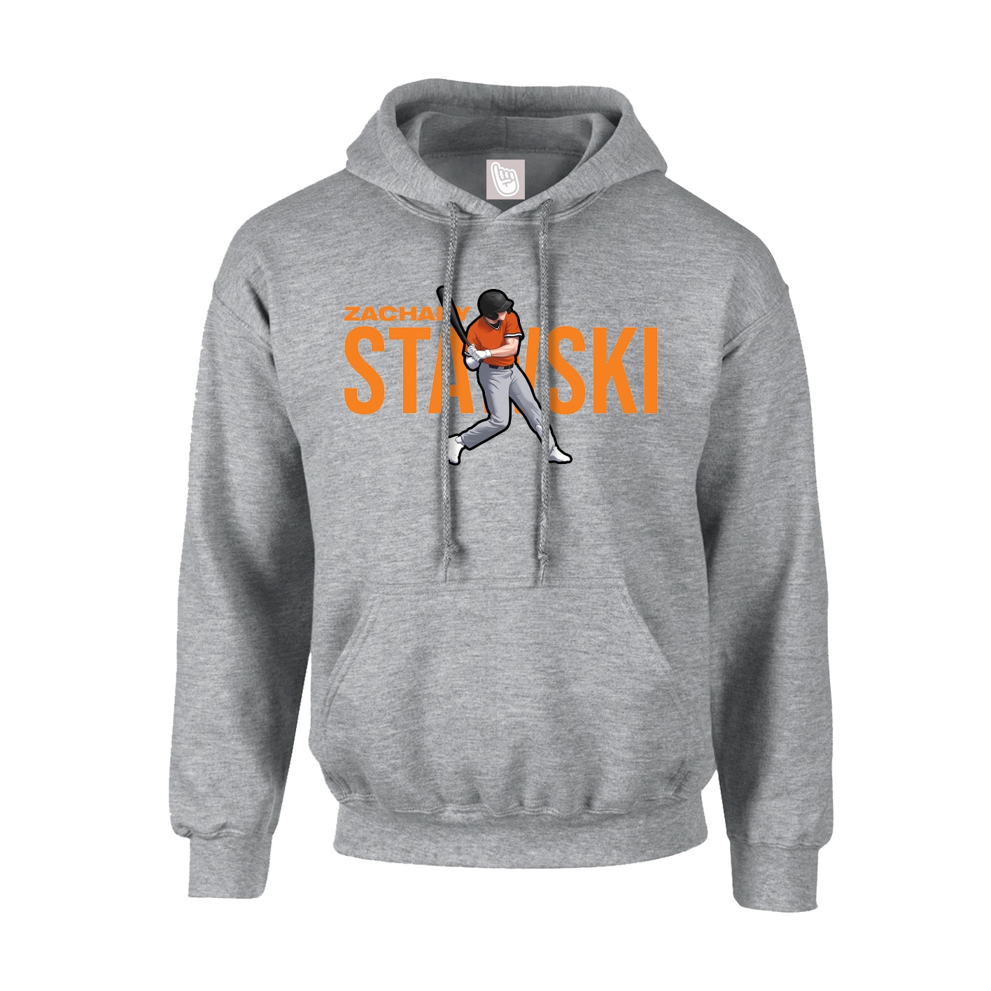 Hoodie — Player Name in Grey
