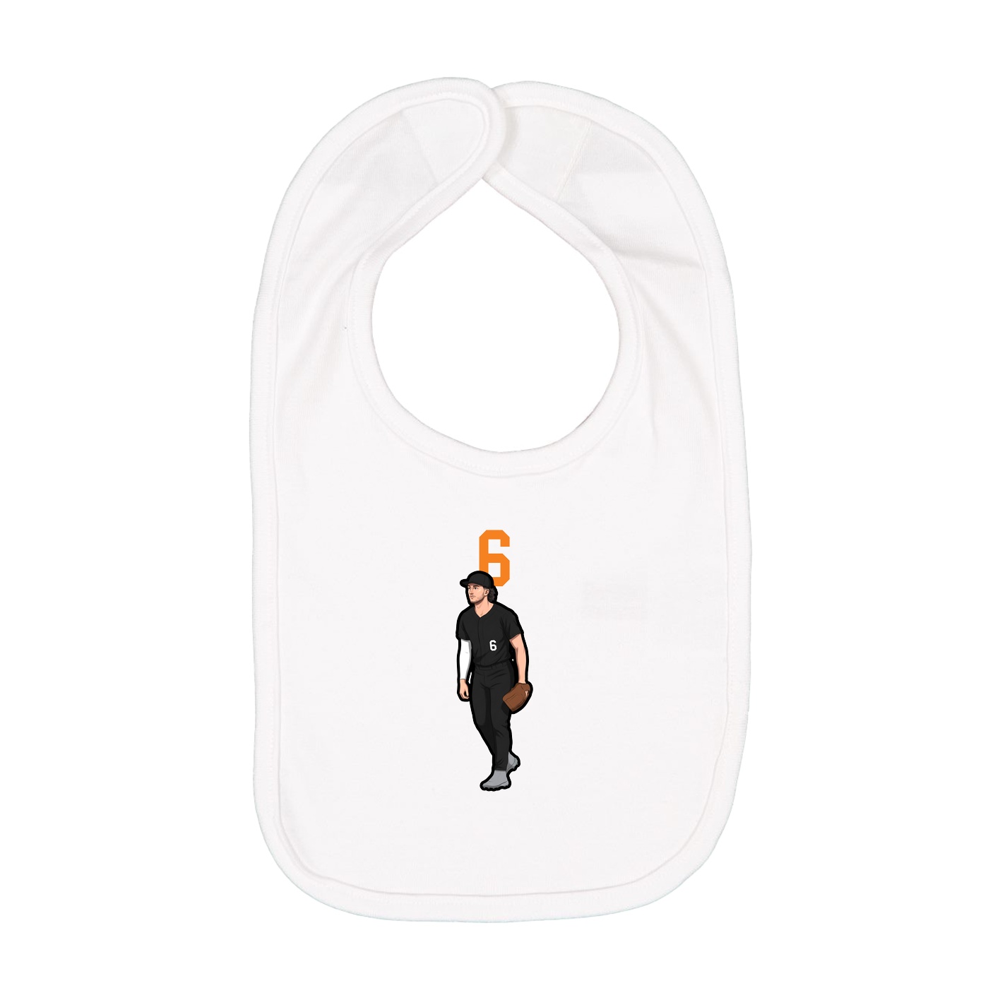 Infant Bib — Number Top in White