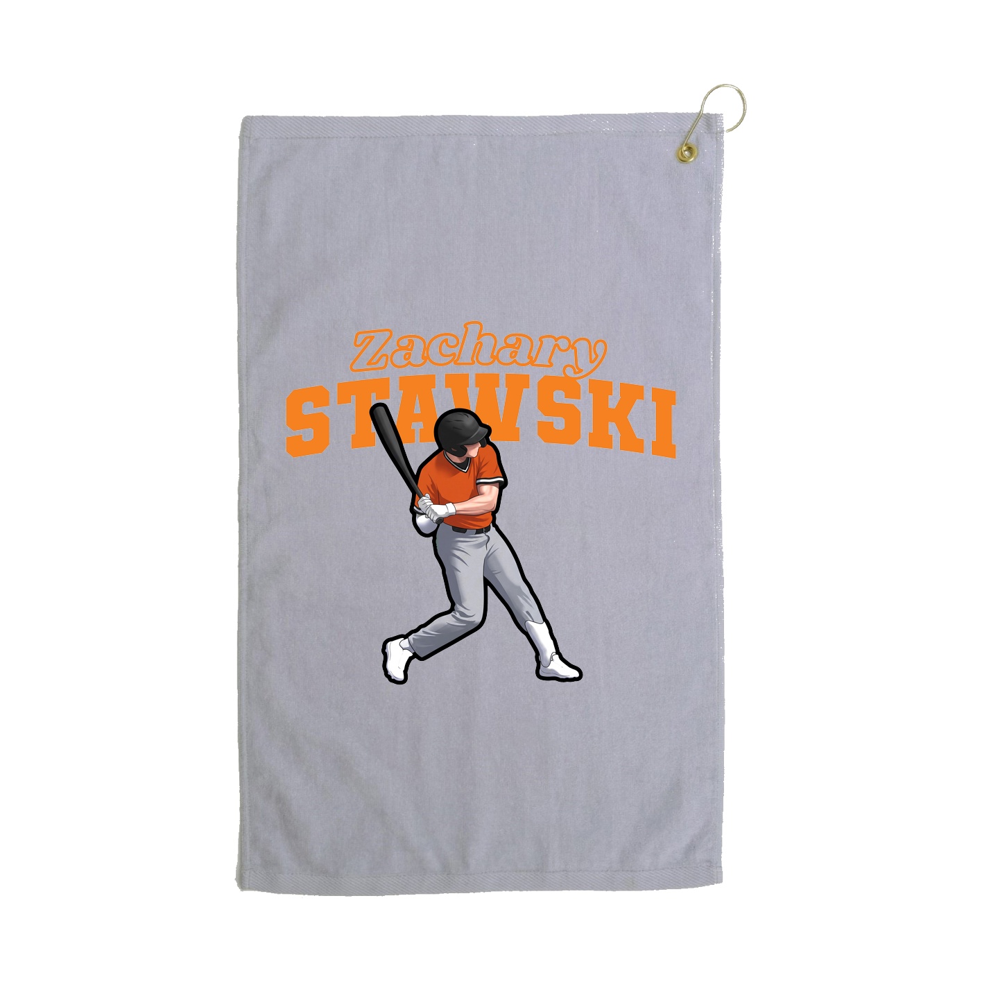 Golf Towel — Name Arch in Grey