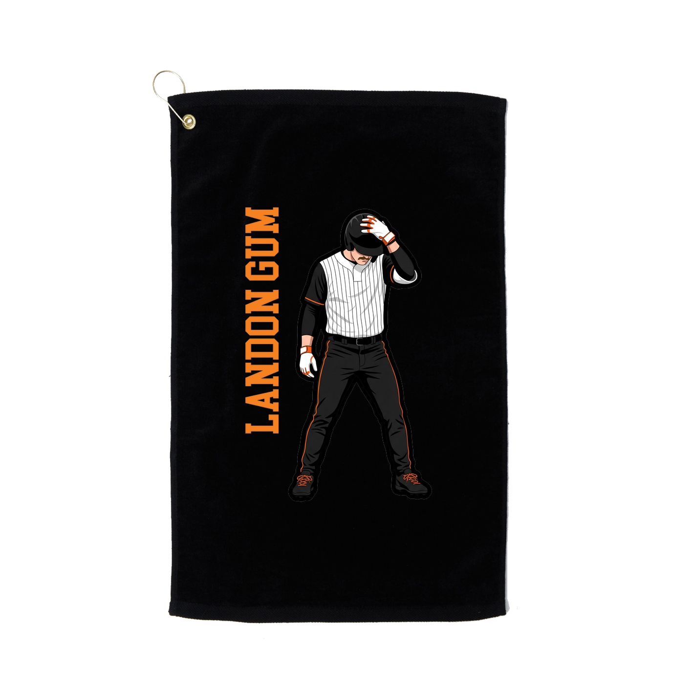 Golf Towel — Name Vertical in Black