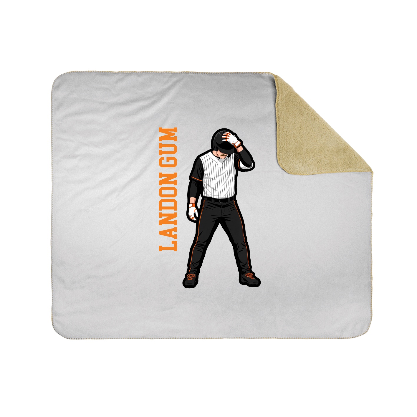 Throw Blanket — Name Vertical in White