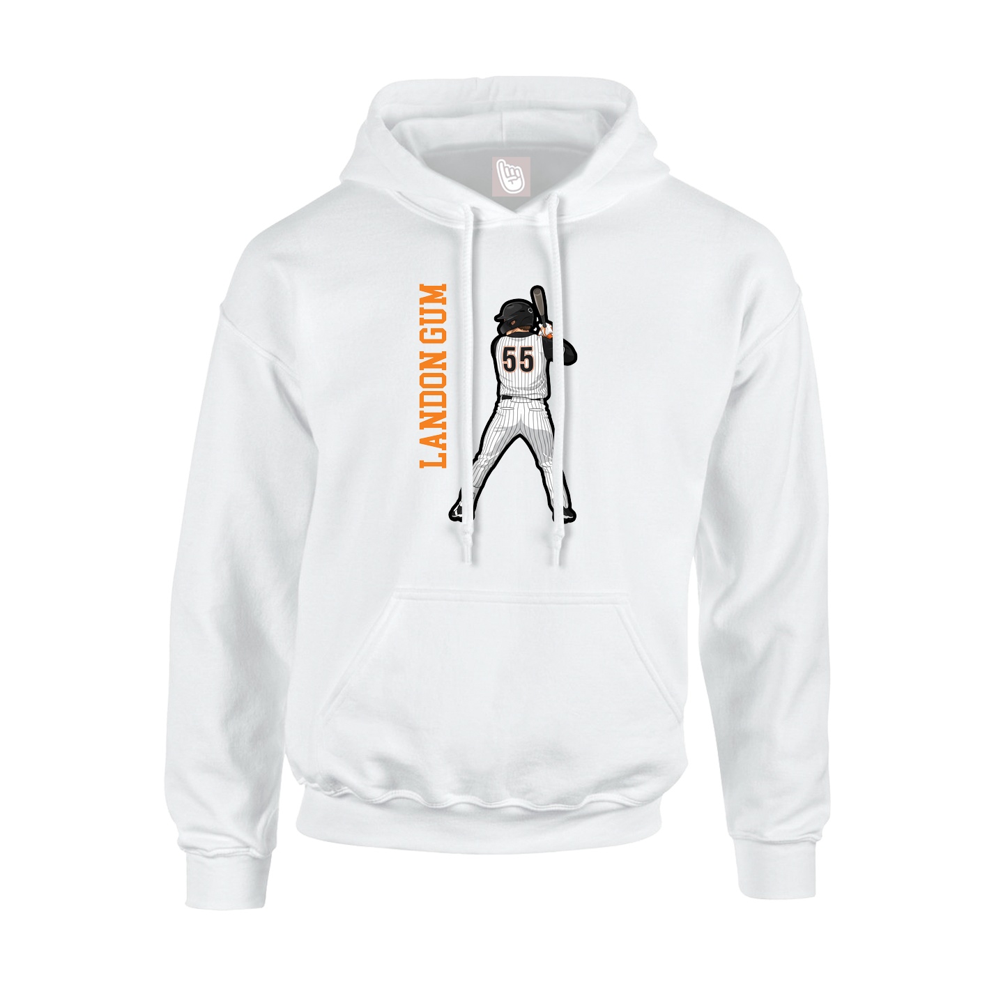 Hoodie — Name Vertical in White