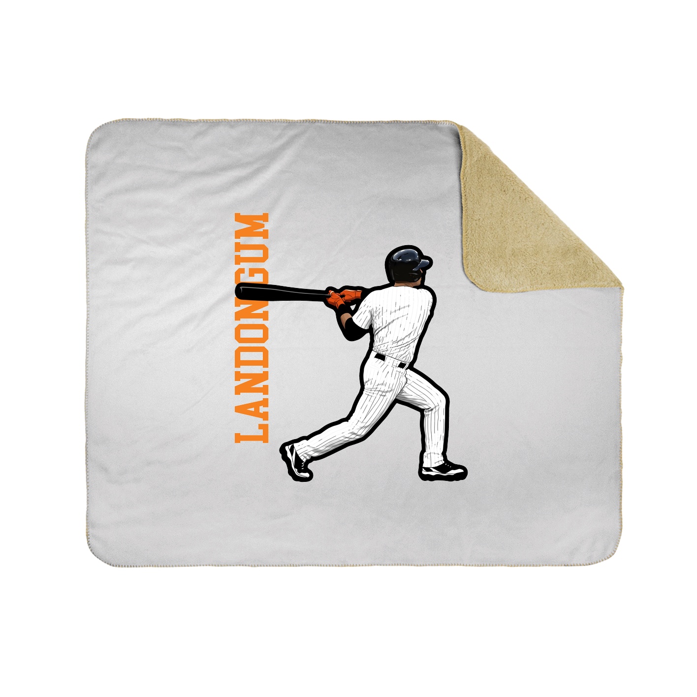 Throw Blanket — Name Vertical in White